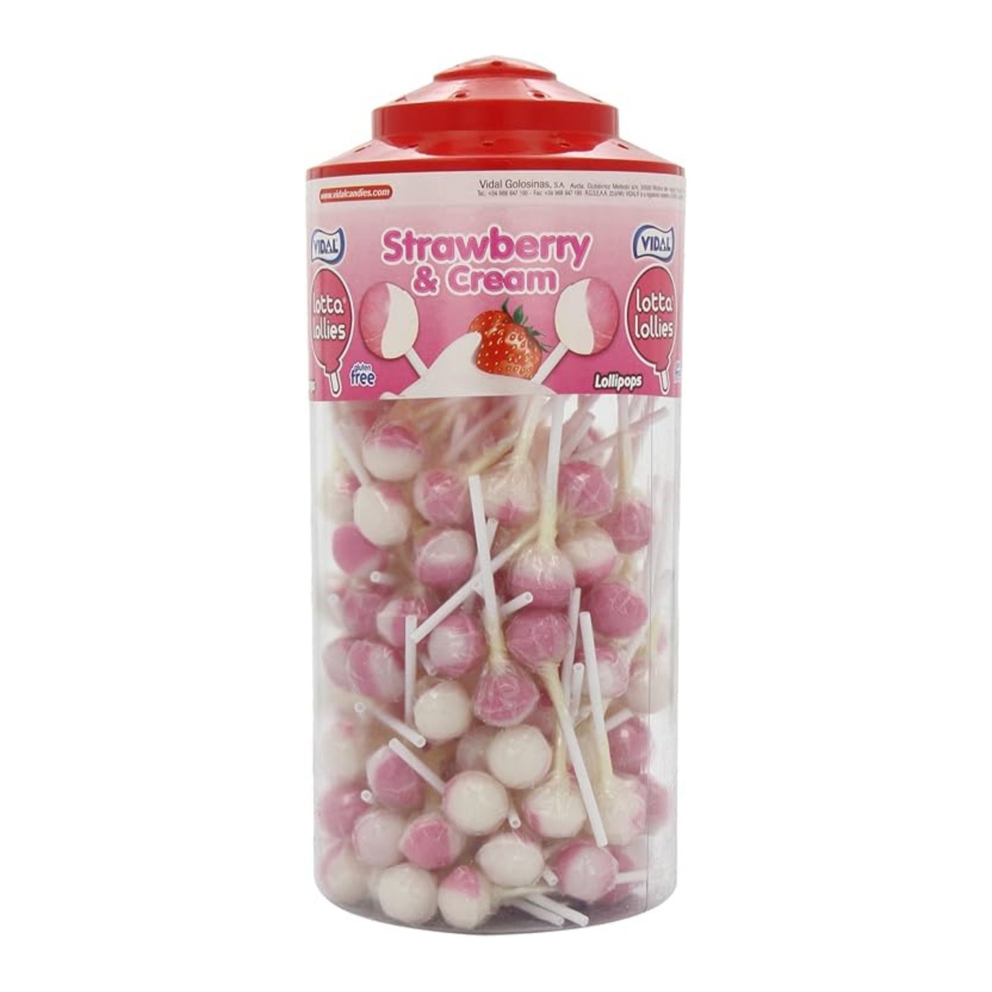 Vidal Lotta Lollies 150 Lollipops Strawberry Lemon-Orange Flavour – 6 x 150pk