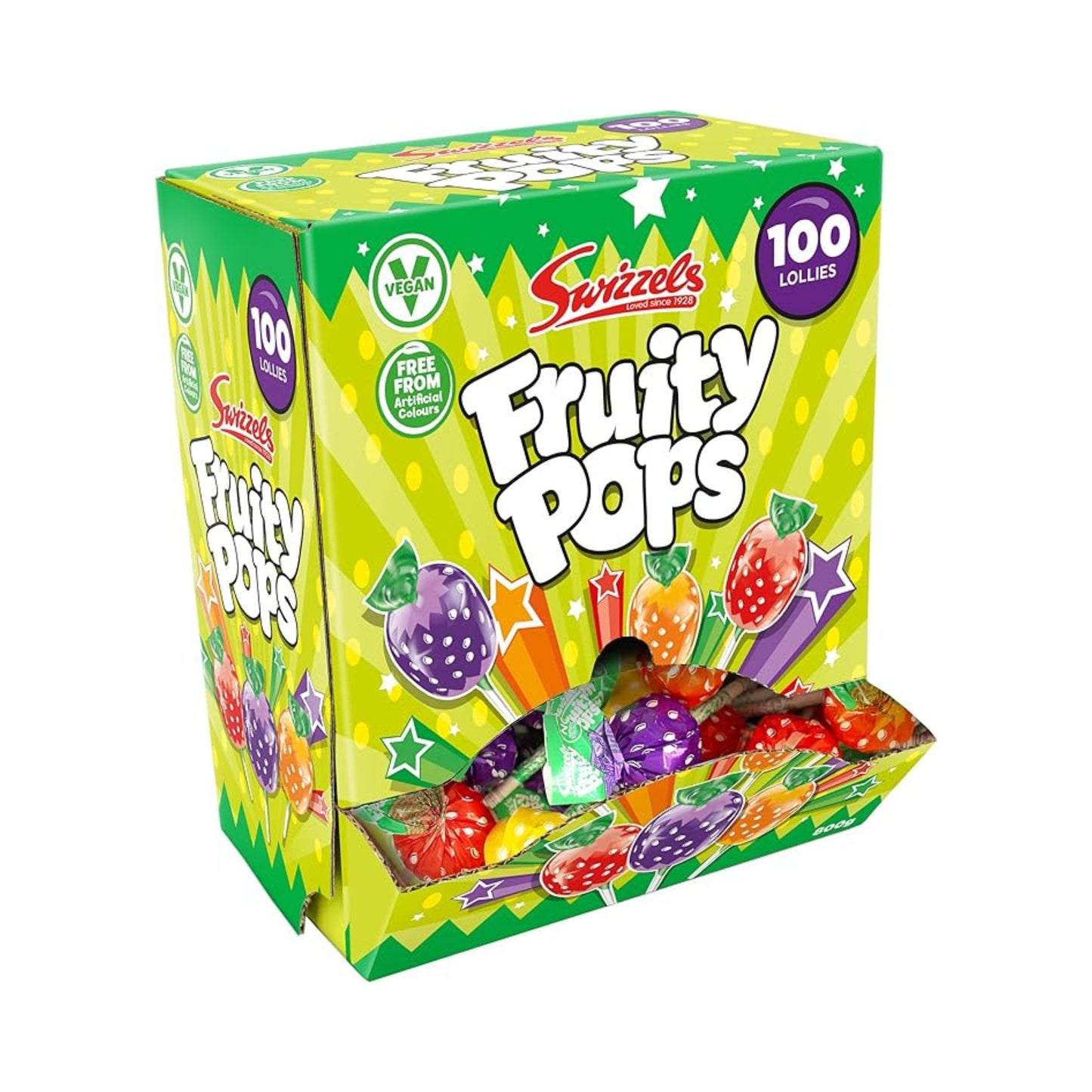 Swizzels Fruity Pops Dispenser Box 100ct – 600 x 1pk