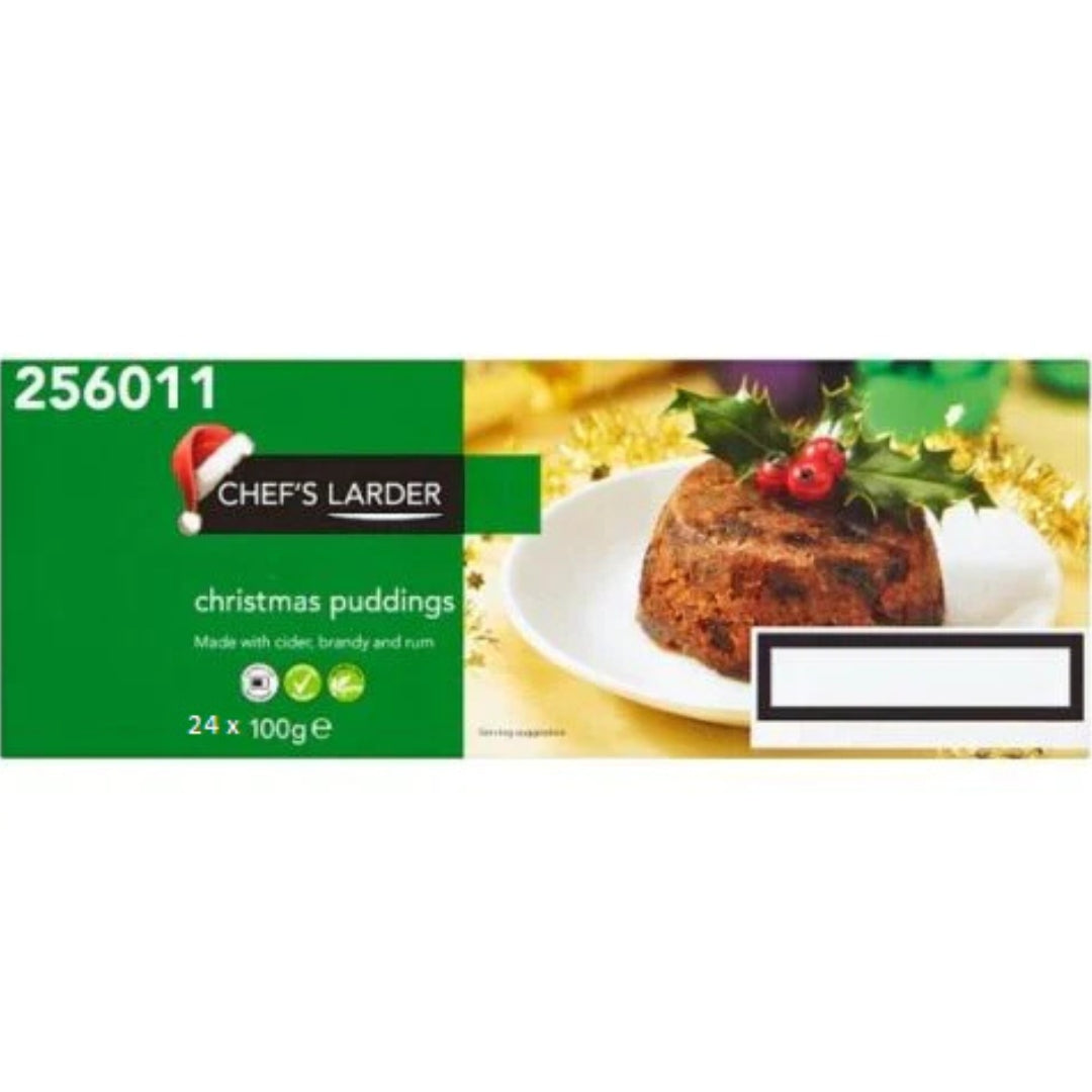 Chef's Larder 24 Mini Christmas Puddings 24 x 100g – 1 x 24x100g
