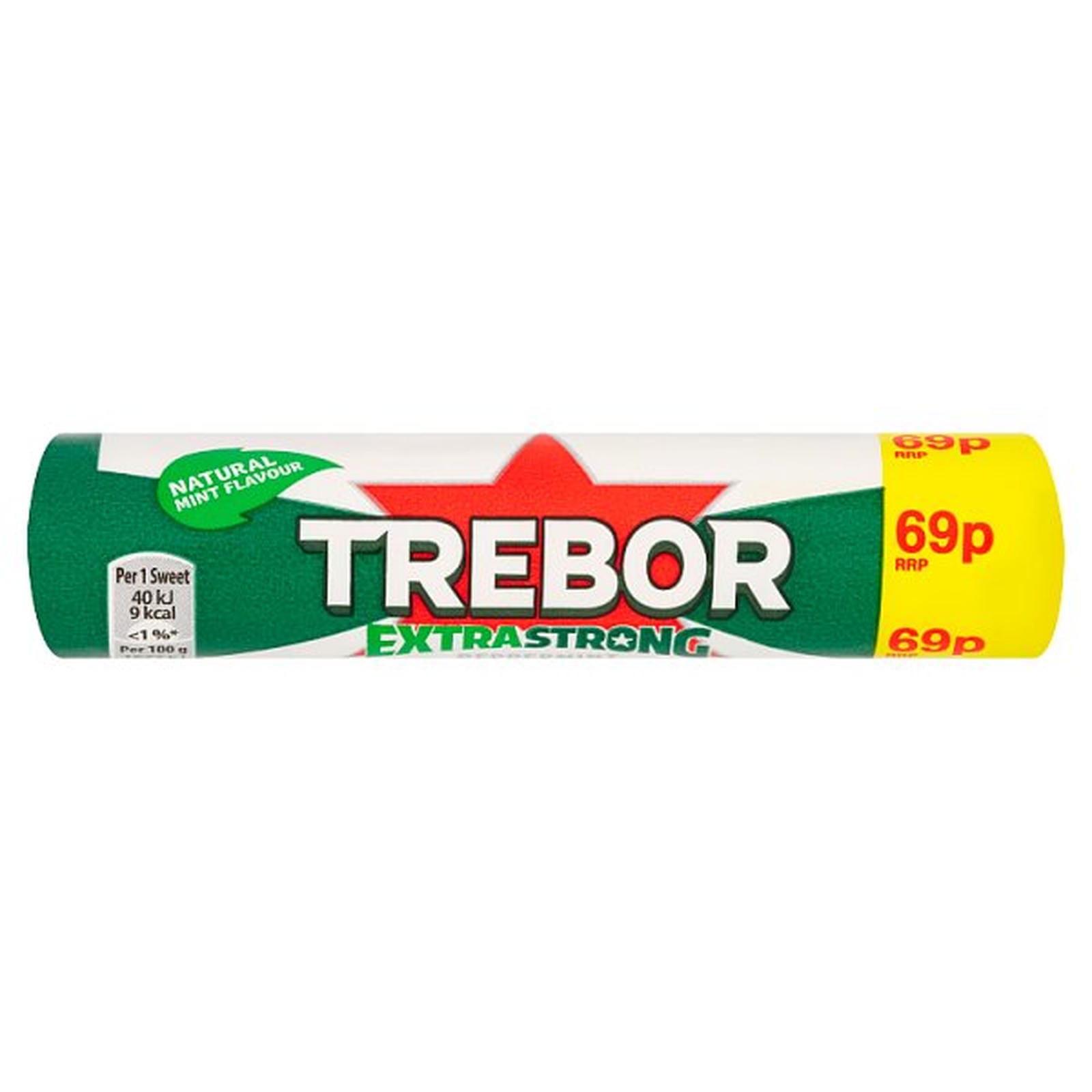 Trebor Extra Strong Peppermint Mints Roll 69p PMP 41.3g