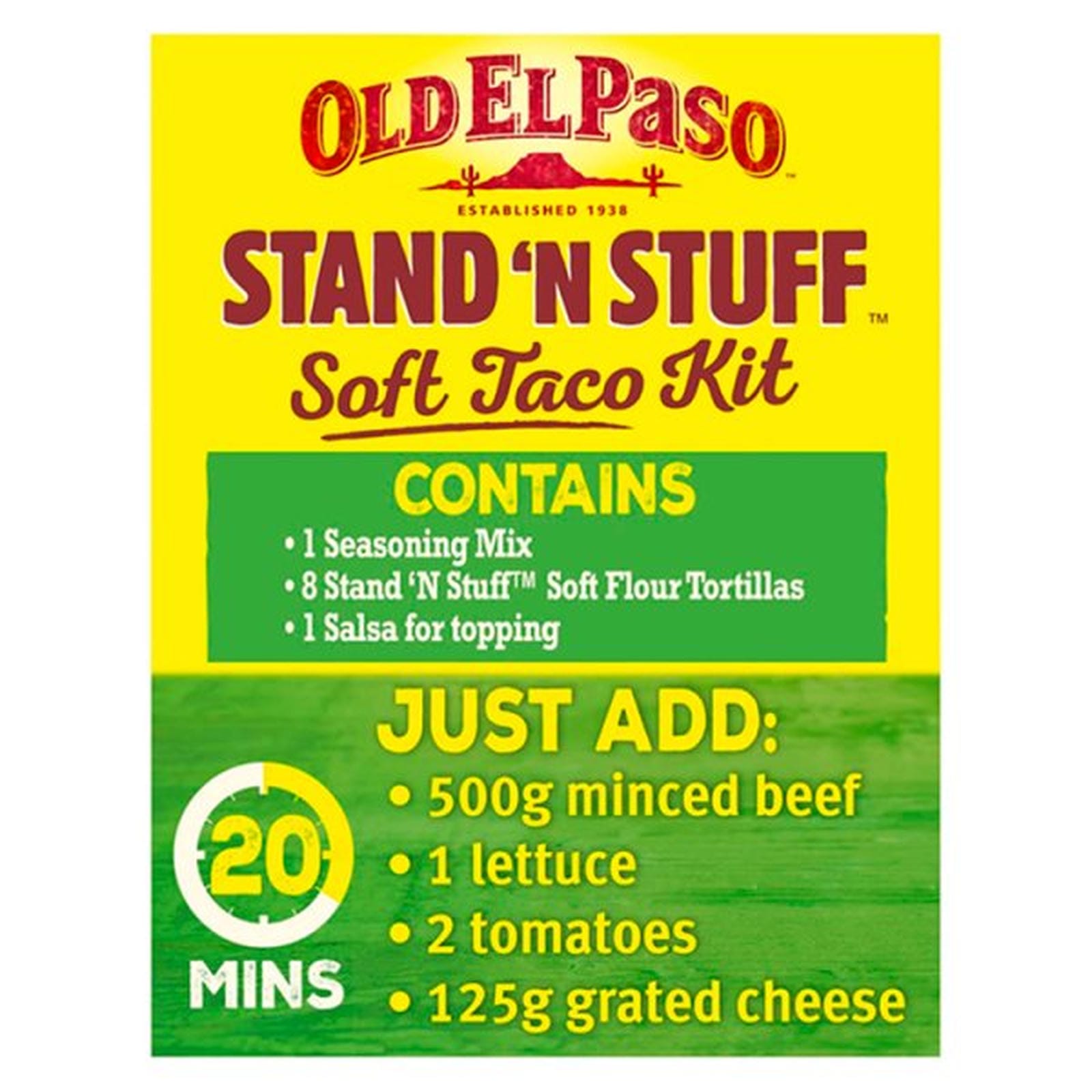 Old El Paso Stand 'N Stuff Smoky BBQ Taco Boat Kit 350g