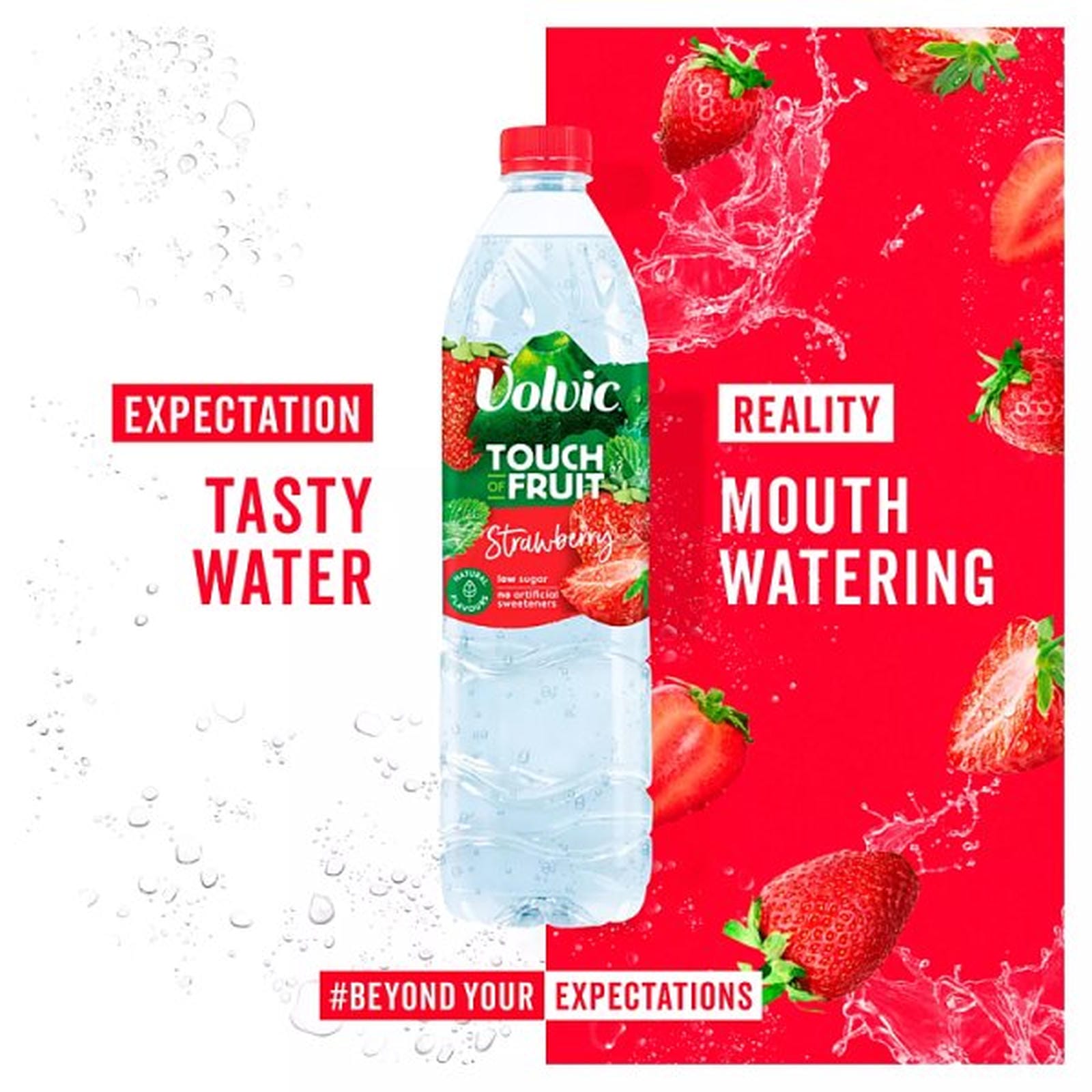 Volvic Touch of Fruit Low Sugar Strawberry Natural Flavoured Water 6 x 750ml