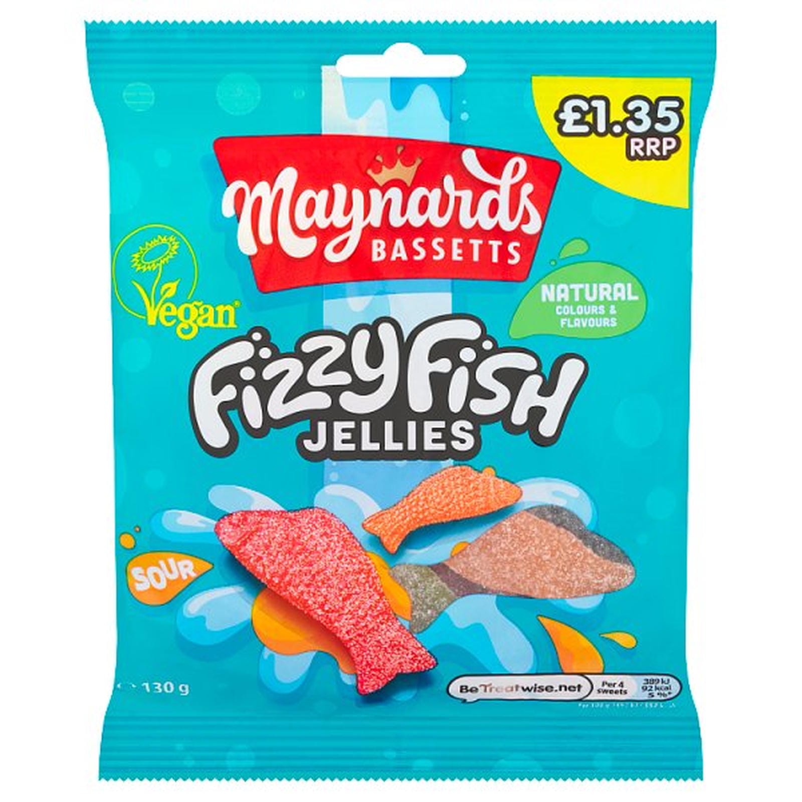 Maynards Bassetts Fizzy Fish Sweets Sharing Bag £1.35 PMP 130g