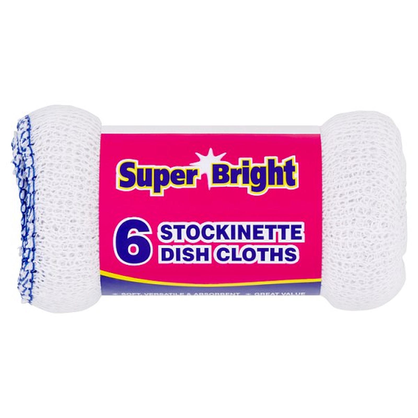 Super Bright 6 Stockinette Dish Cloths