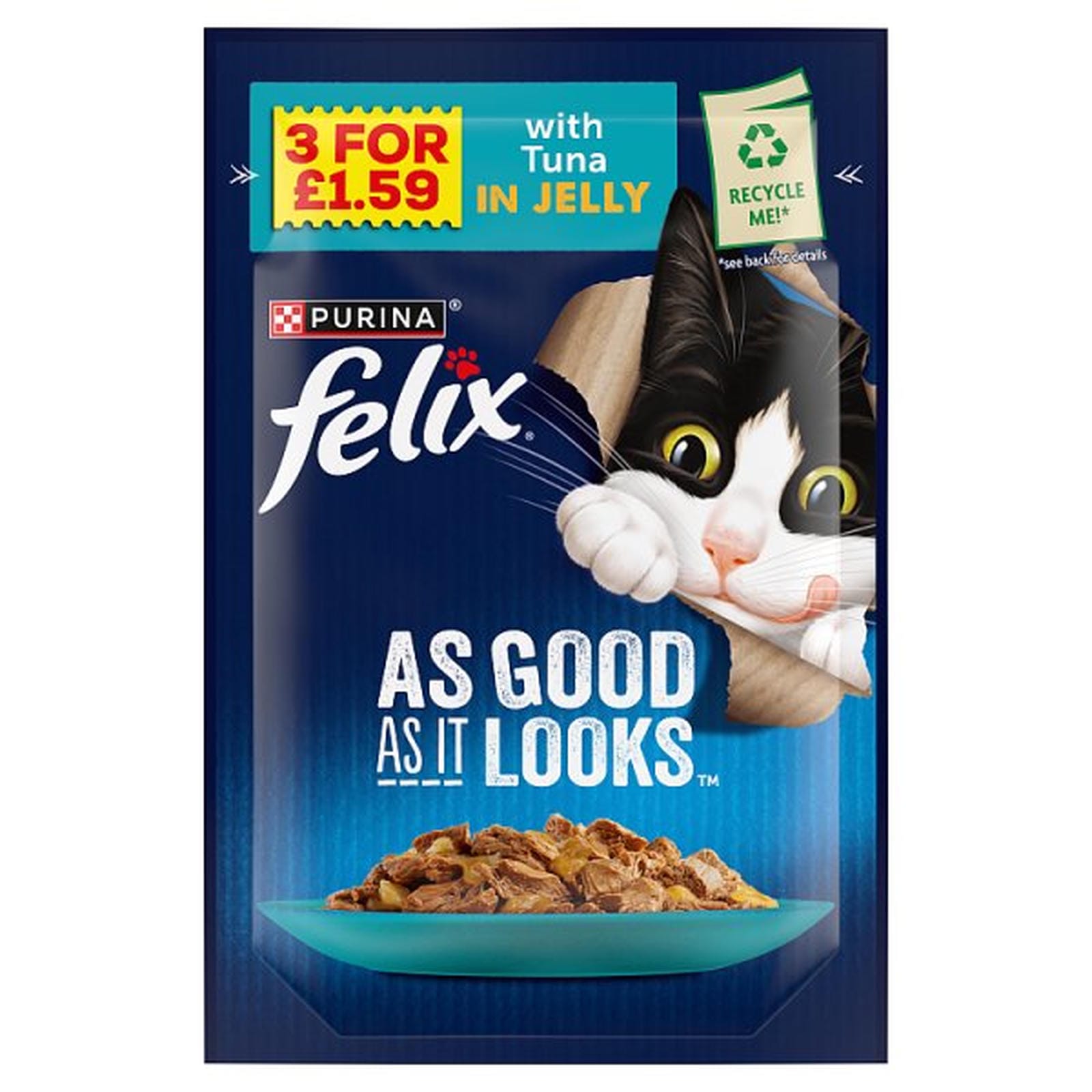FELIX As Good As it Looks Tuna in Jelly Wet Cat Food 85g PMP