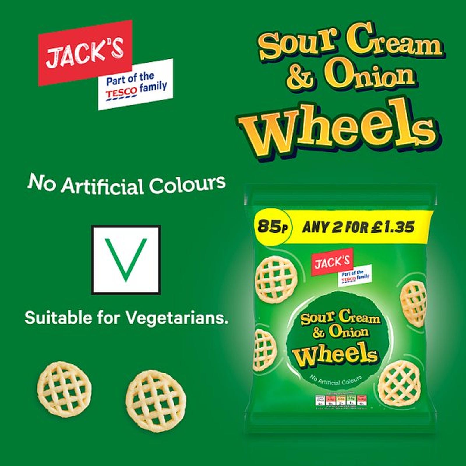 Jack's Sour Cream & Onion Wheels 55g