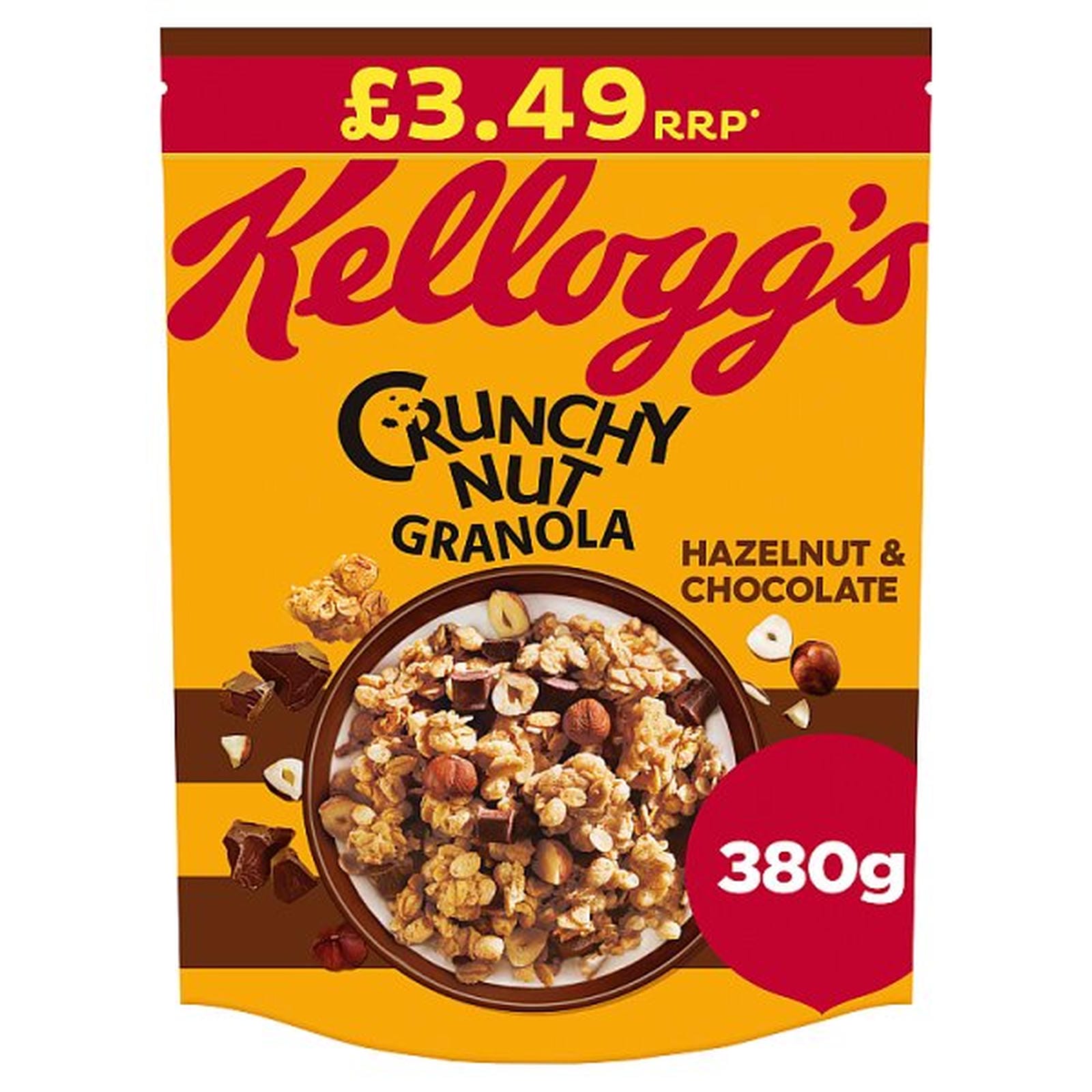 Kellogg's Hazelnut & Chocolate Crunchy Nut Granola 6x380g PMP £3.49