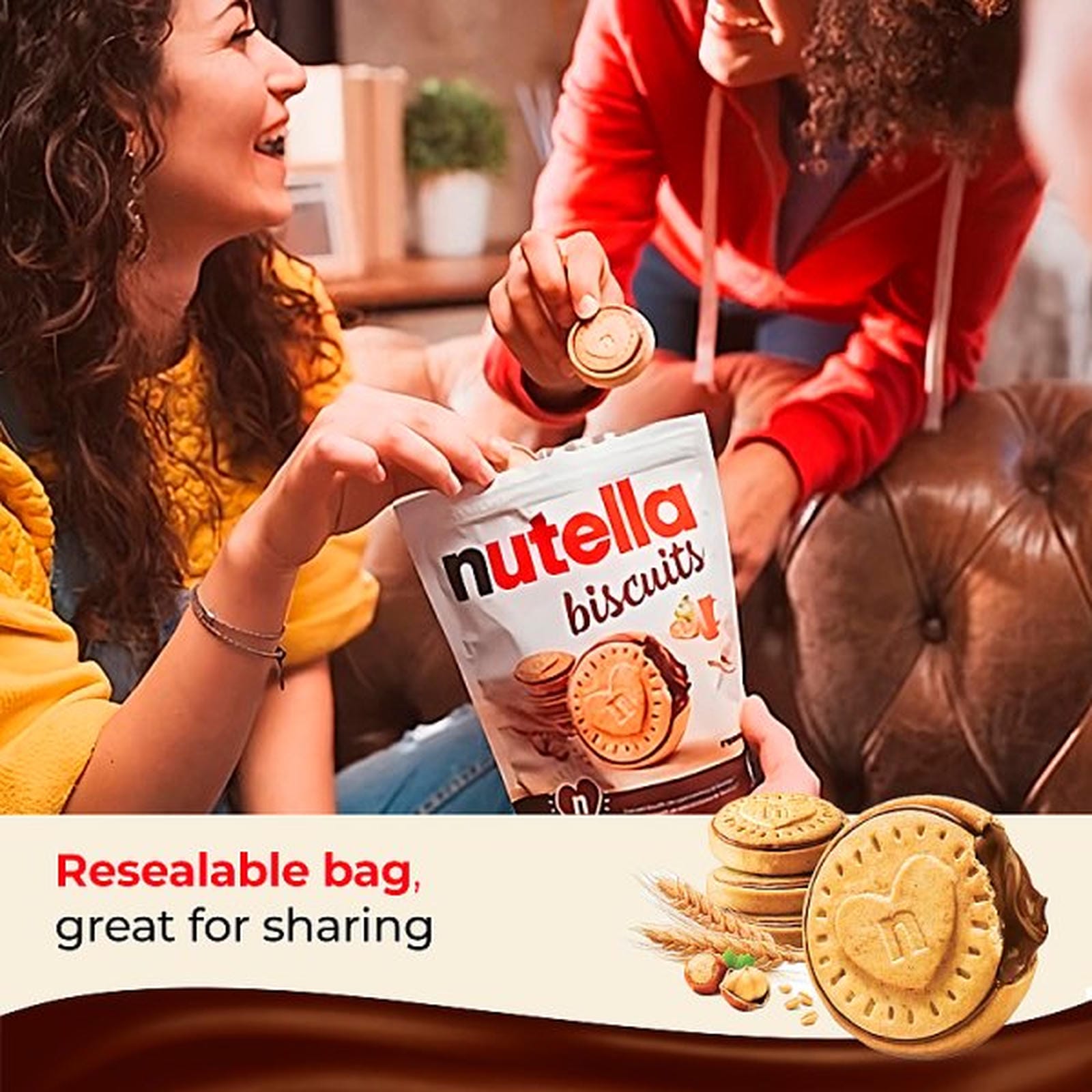 Nutella Hazelnut Chocolate Spread Filled Biscuits Tube 166g