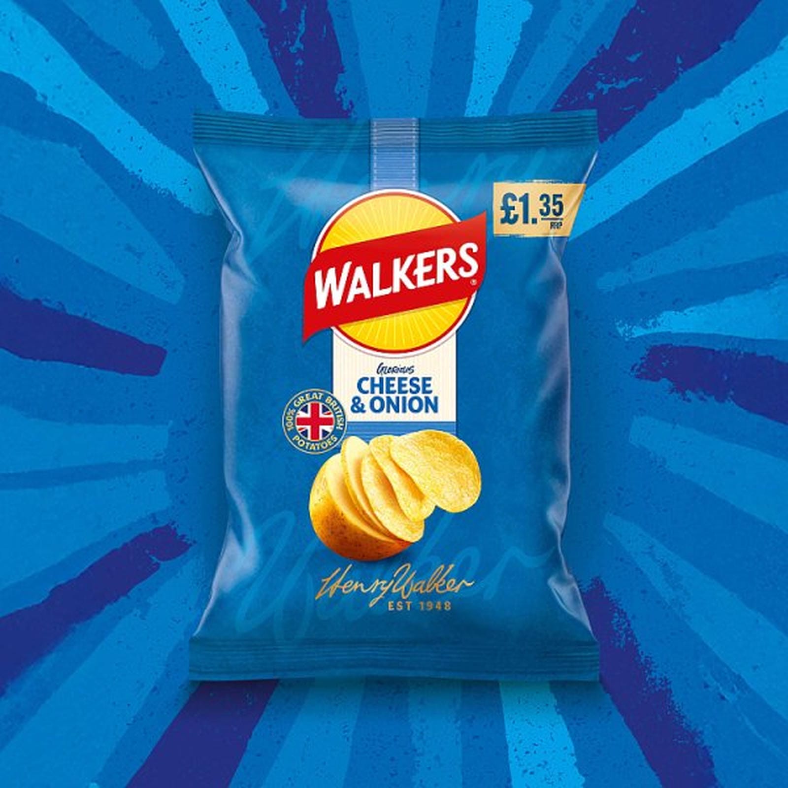Walkers Cheese & Onion Sharing Crisps 70g PMP £1.35 RRP