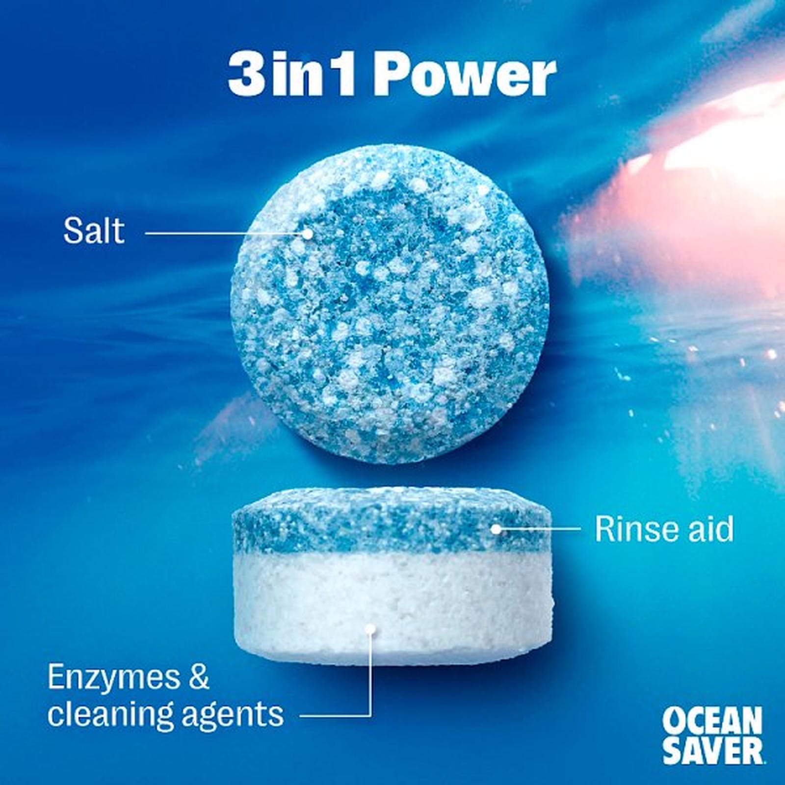 OceanSaver Plastic Free 100 Eco Dishwasher Tablets 1400g