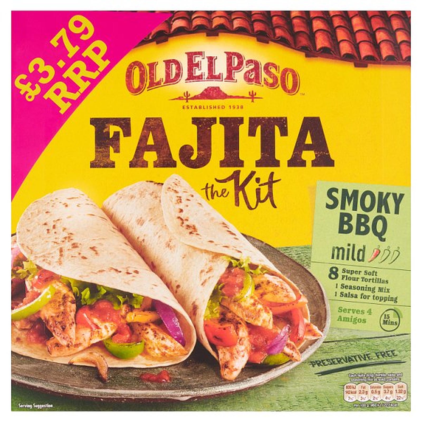 Old El Paso Fajita the Kit Smoky BBQ 500g RRP £3.79