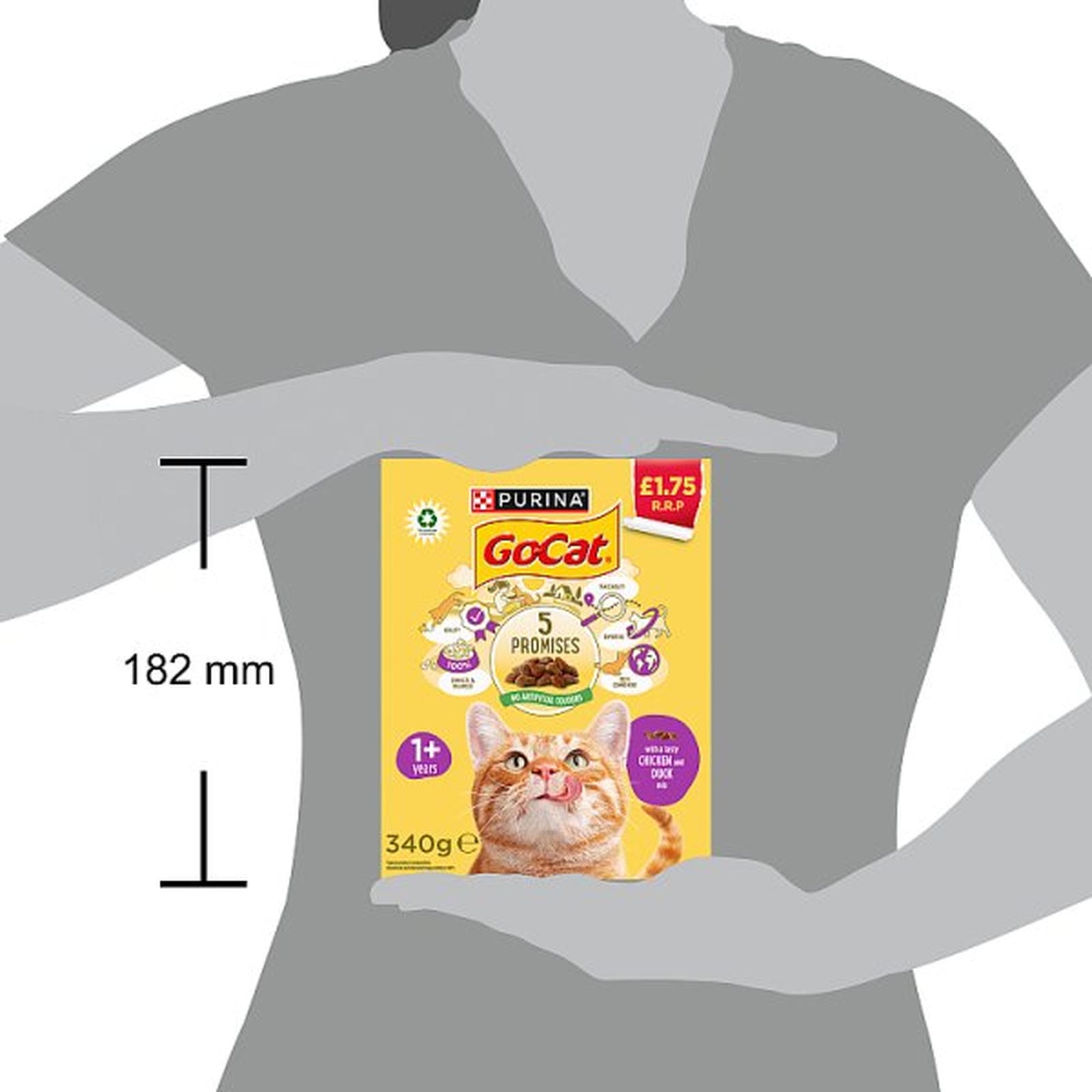 GO-CAT Chicken and Duck Dry Cat Food 340g PMP