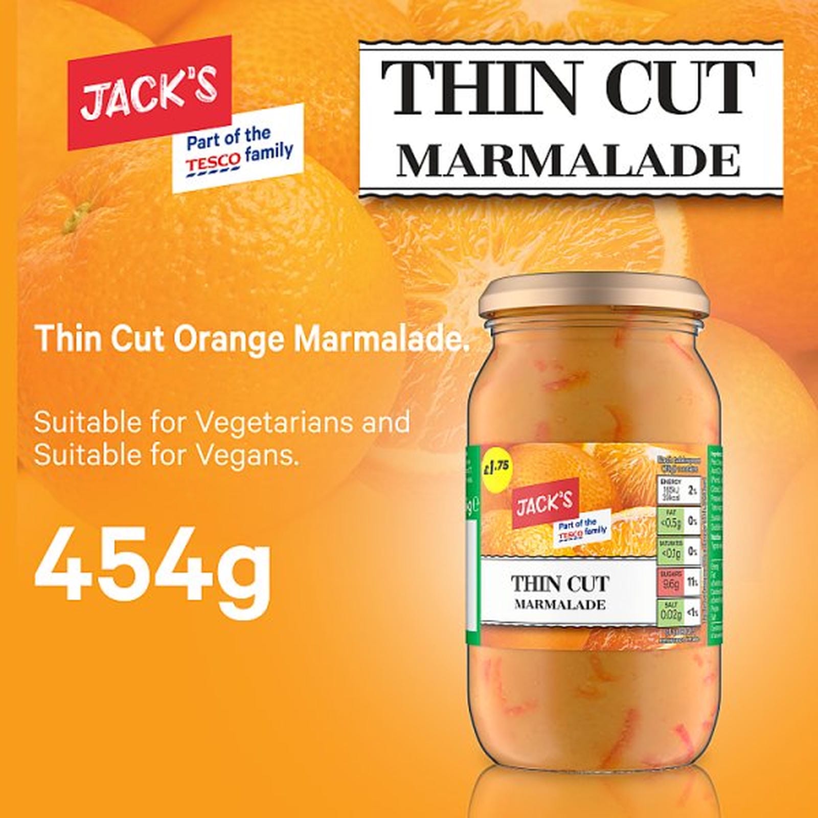 Jack's Thin Cut Marmalade 454g