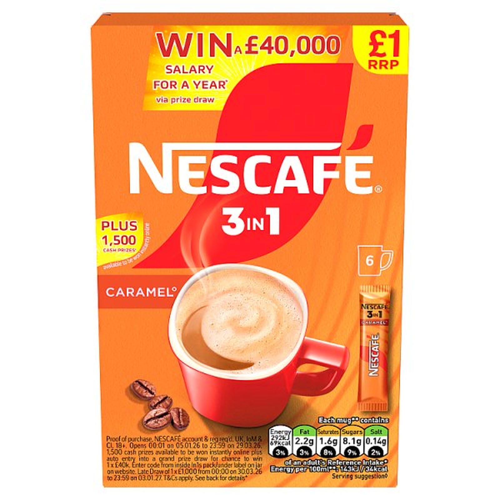 Nescafé Caramel 3 in 1 6 x 16g (96g)