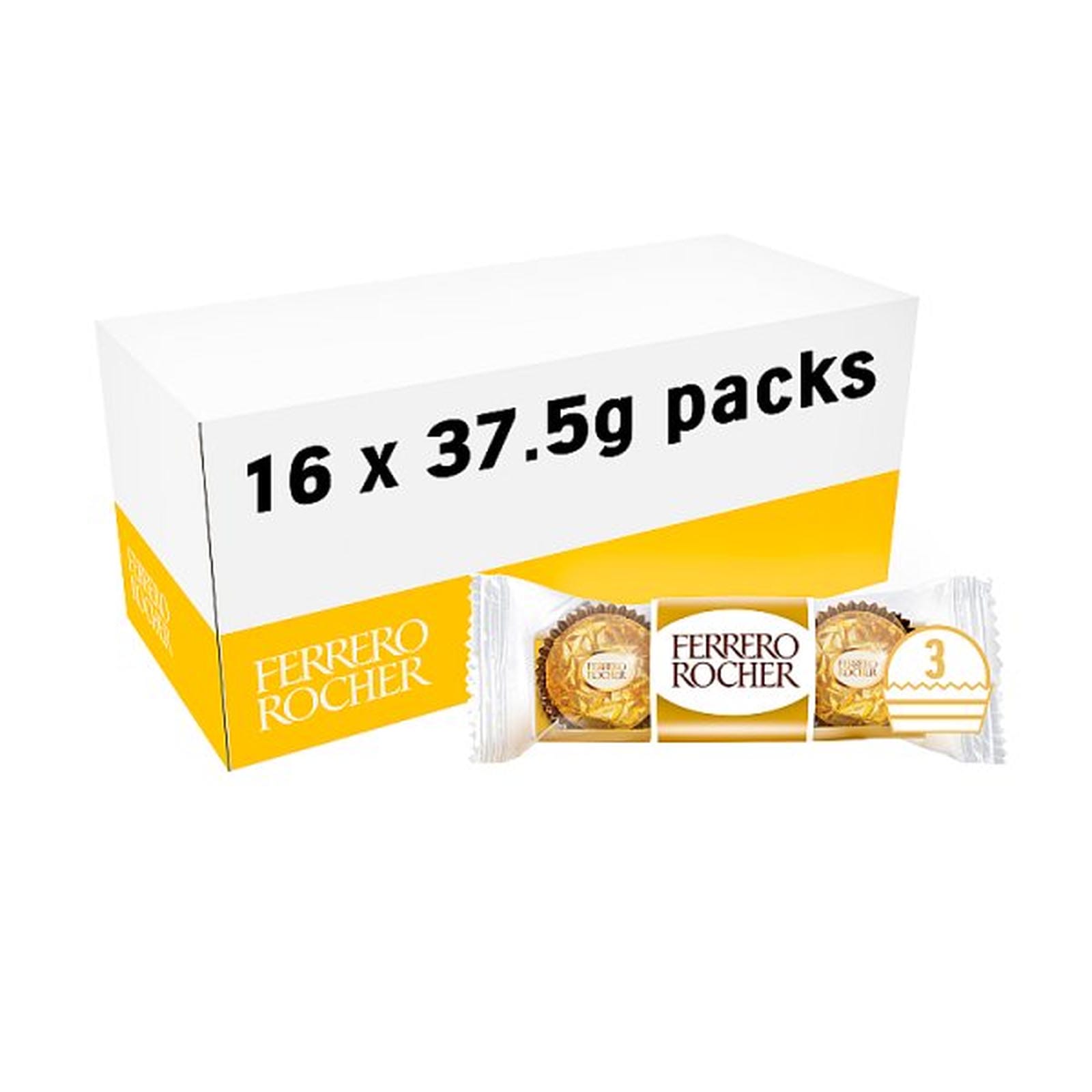 Ferrero Rocher Milk Chocolate Hazelnut Pralines Treat Pack 3 Pieces 37.5g