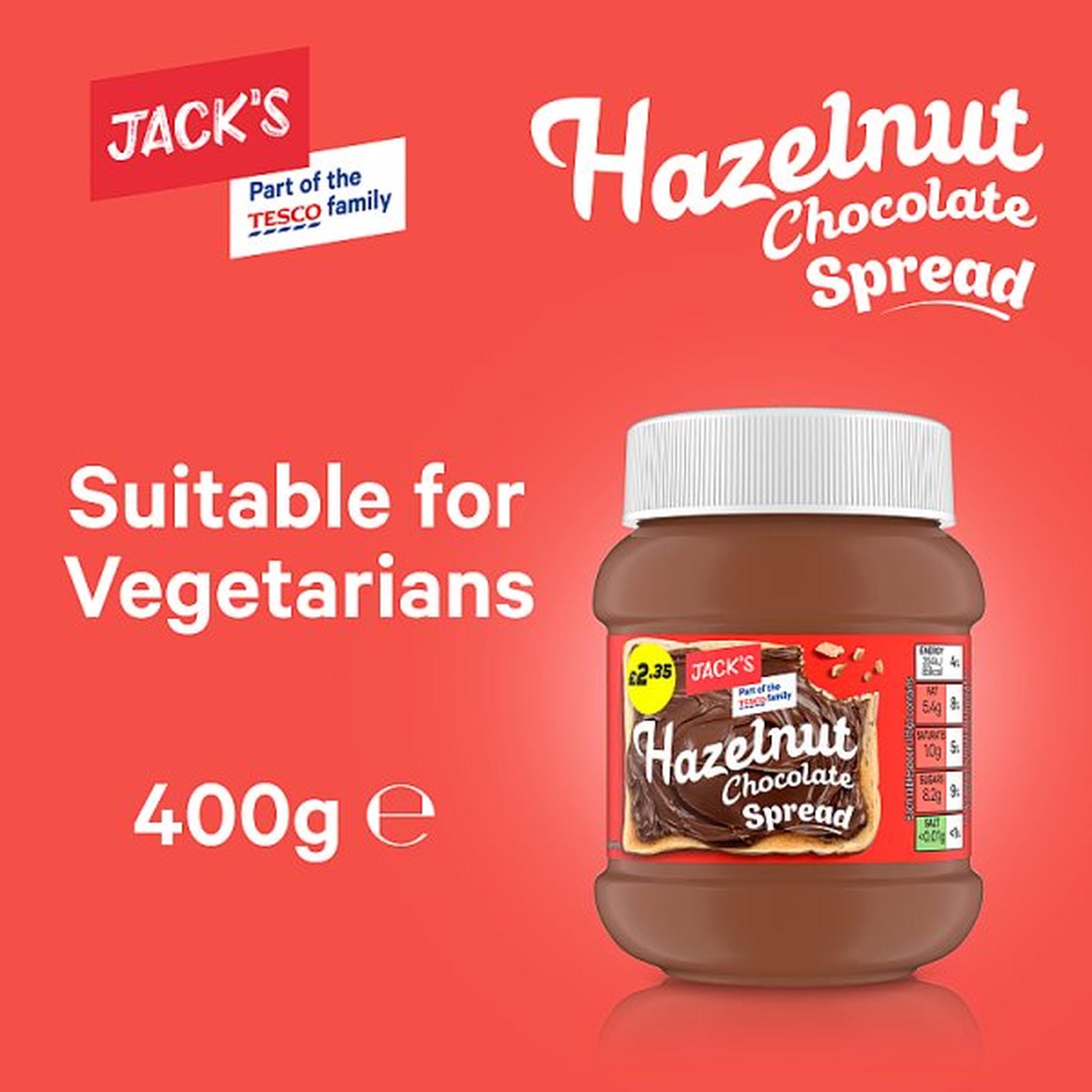 Jack's Hazelnut Chocolate Spread 400g