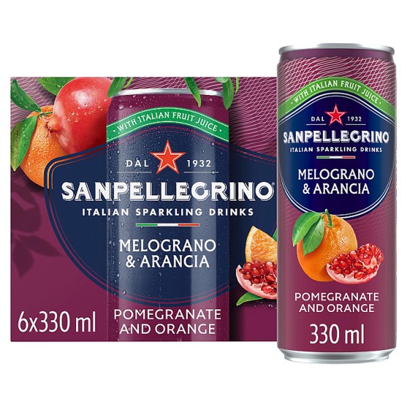 San Pellegrino Pomegranate & Orange 4x6x330ml