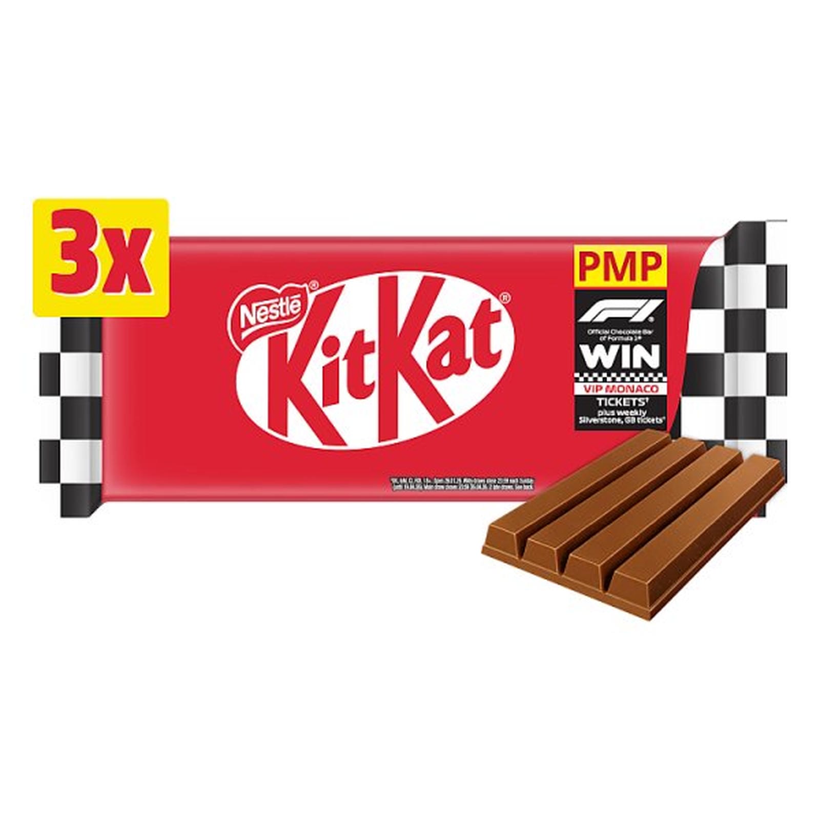 KitKat F1 4 Finger Milk Chocolate Biscuit Bar 3 Pack Multipack 124.5g PMP £1.85