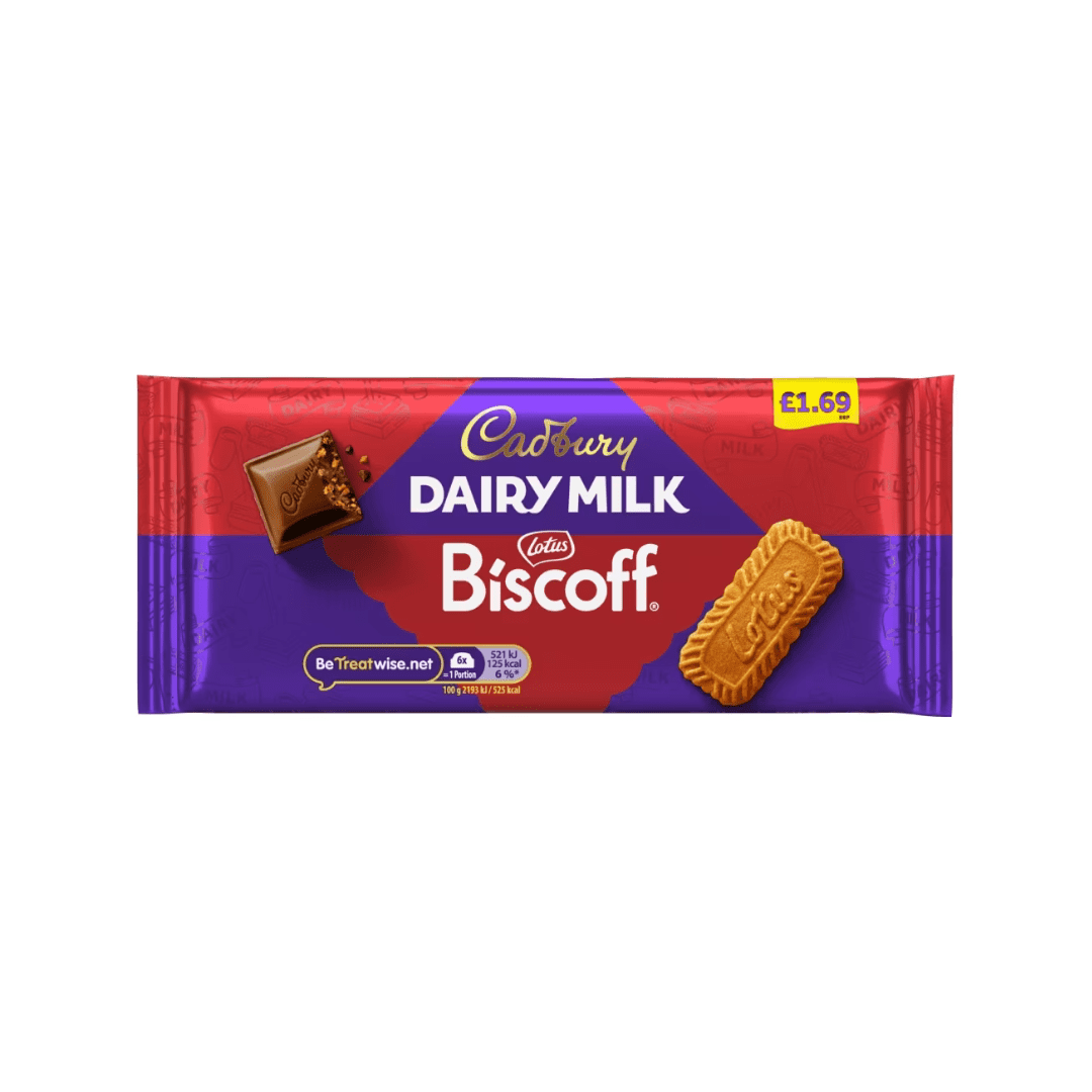 Cadbury Dairy Milk Biscoff Biscuit Chocolate Bar 95g PMP £1.69 – 21 x 95g