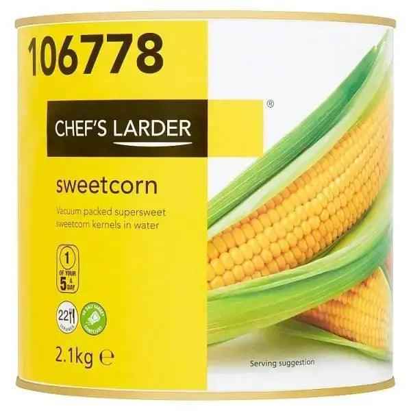 Chef's Larder Sweetcorn In Water Catering Size 2.1kg Pack 1 x 2.1kg Suitable For Foodservice