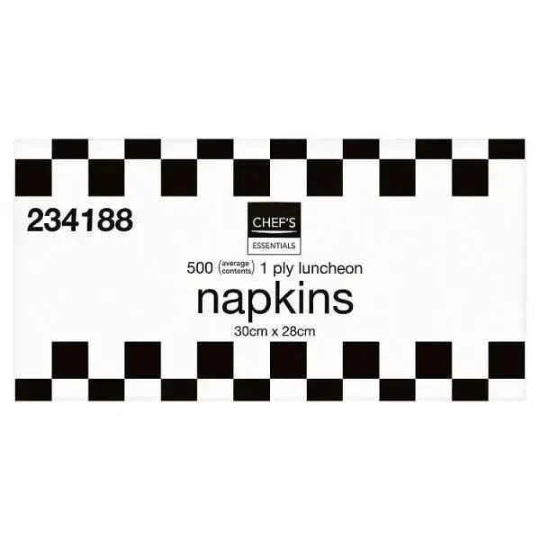 Chef's Essentials 1 Ply Luncheon 500 Napkins – 1 x 500pk