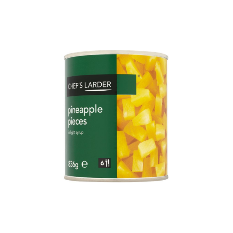 Chef's Larder Pineapple Pieces In Light Syrup 836g Catering Size Multi Pack 12 x 836g