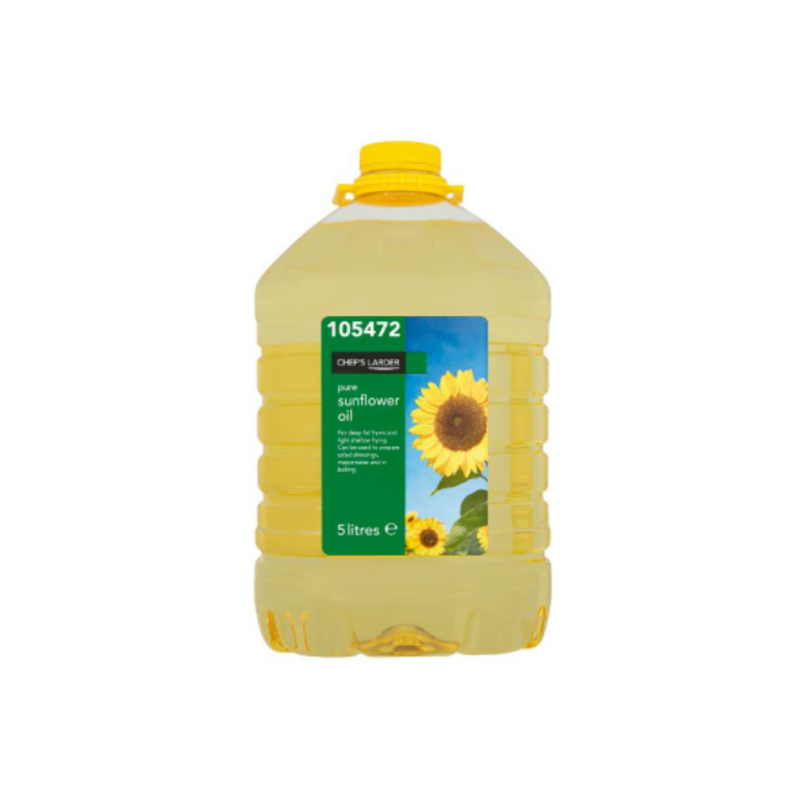 Chef's Larder Sunflower Oil Pure For Cooking Dressings And Frying 5 Litre 3 x 5 Litre