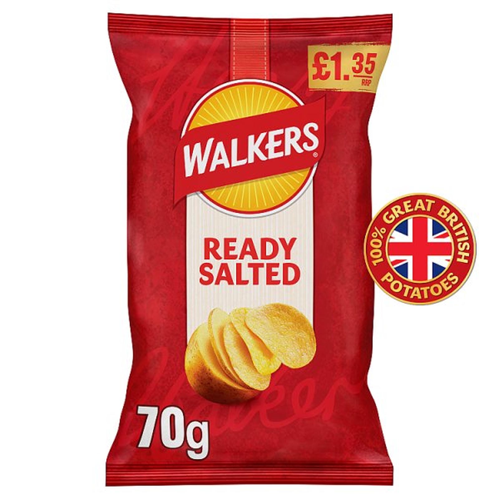 Walkers Ready Salted Sharing Crisps 70g PMP £1.35 RRP