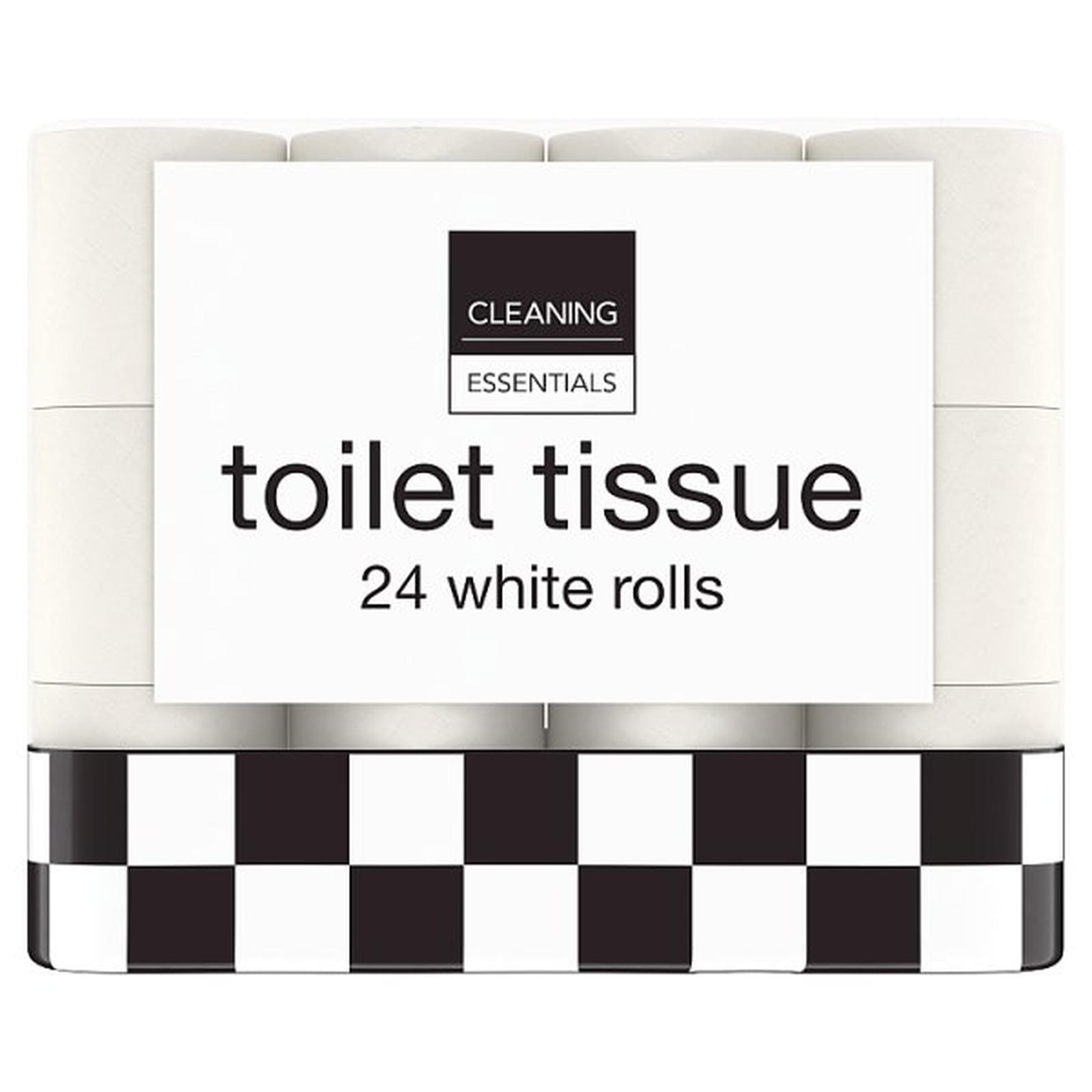 Cleaning Essentials 24 Toilet Tissue White Rolls