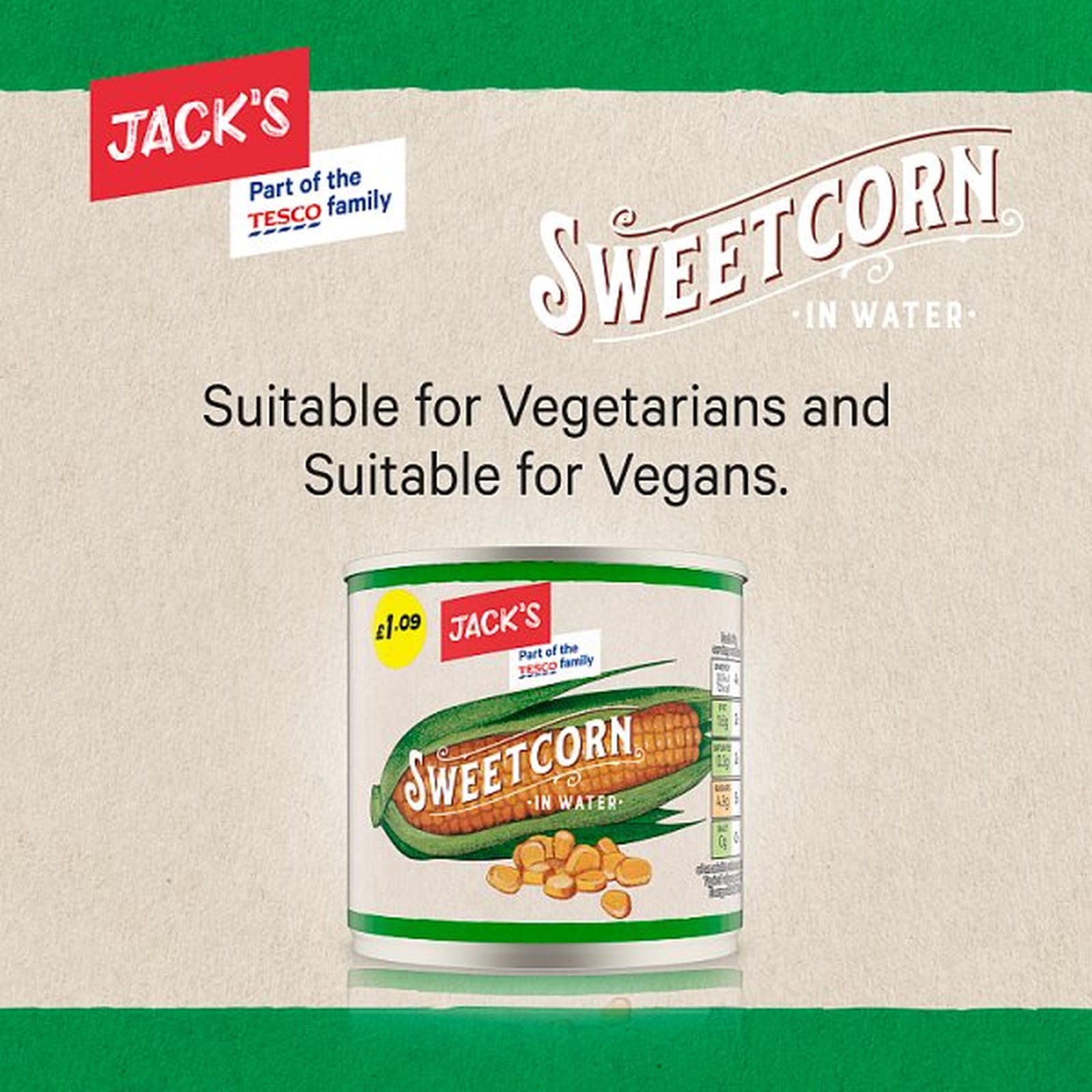 Jack's Sweetcorn in Water 340g