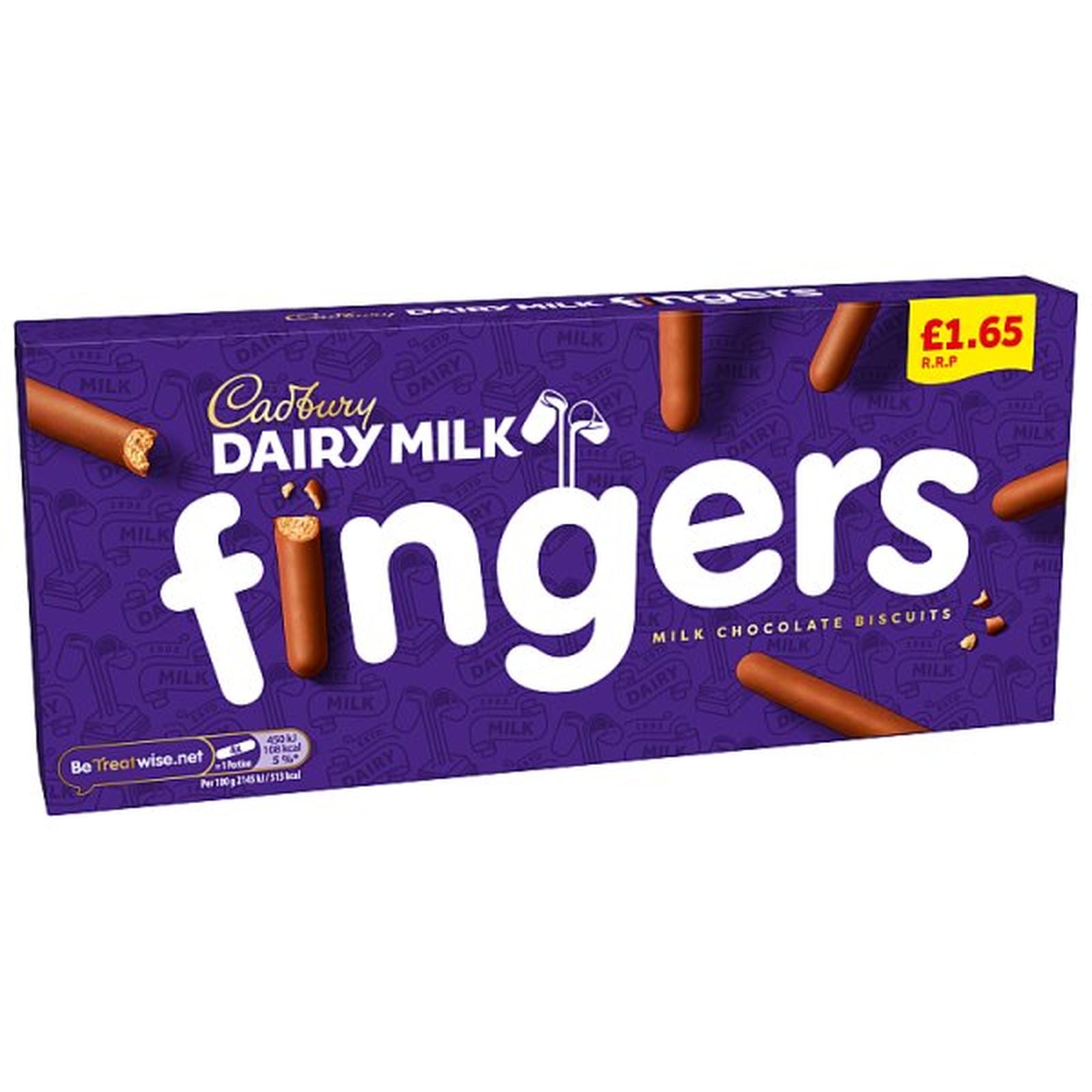 Cadbury Dairy Milk Fingers Milk Chocolate Covered Biscuits 114g PMP £1.65