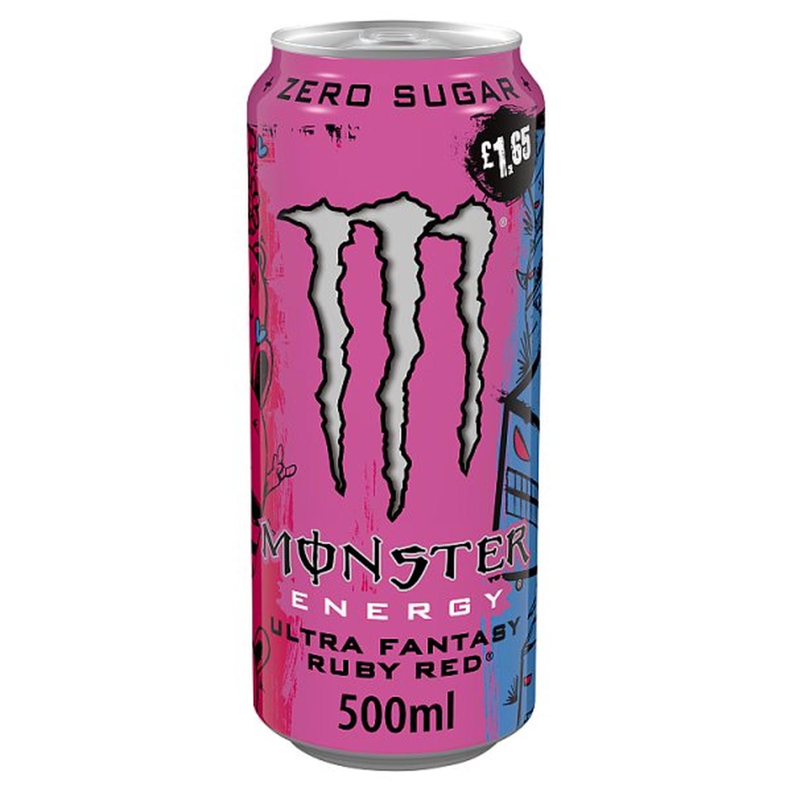 Monster Energy Drink Ultra Fantasy Ruby Red Zero Sugar 12 x 500ml PM £1.65