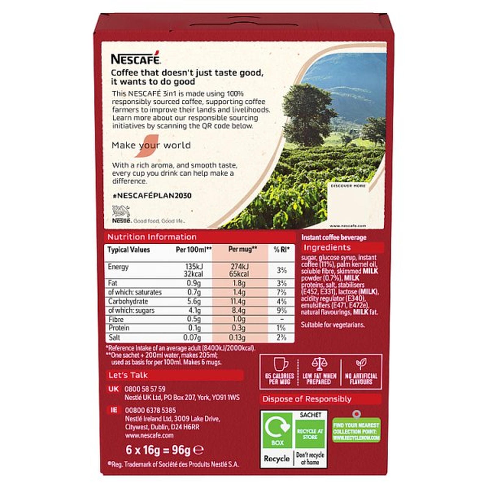 Nescafé 3 in 1 Original 6 x 16g (96g)