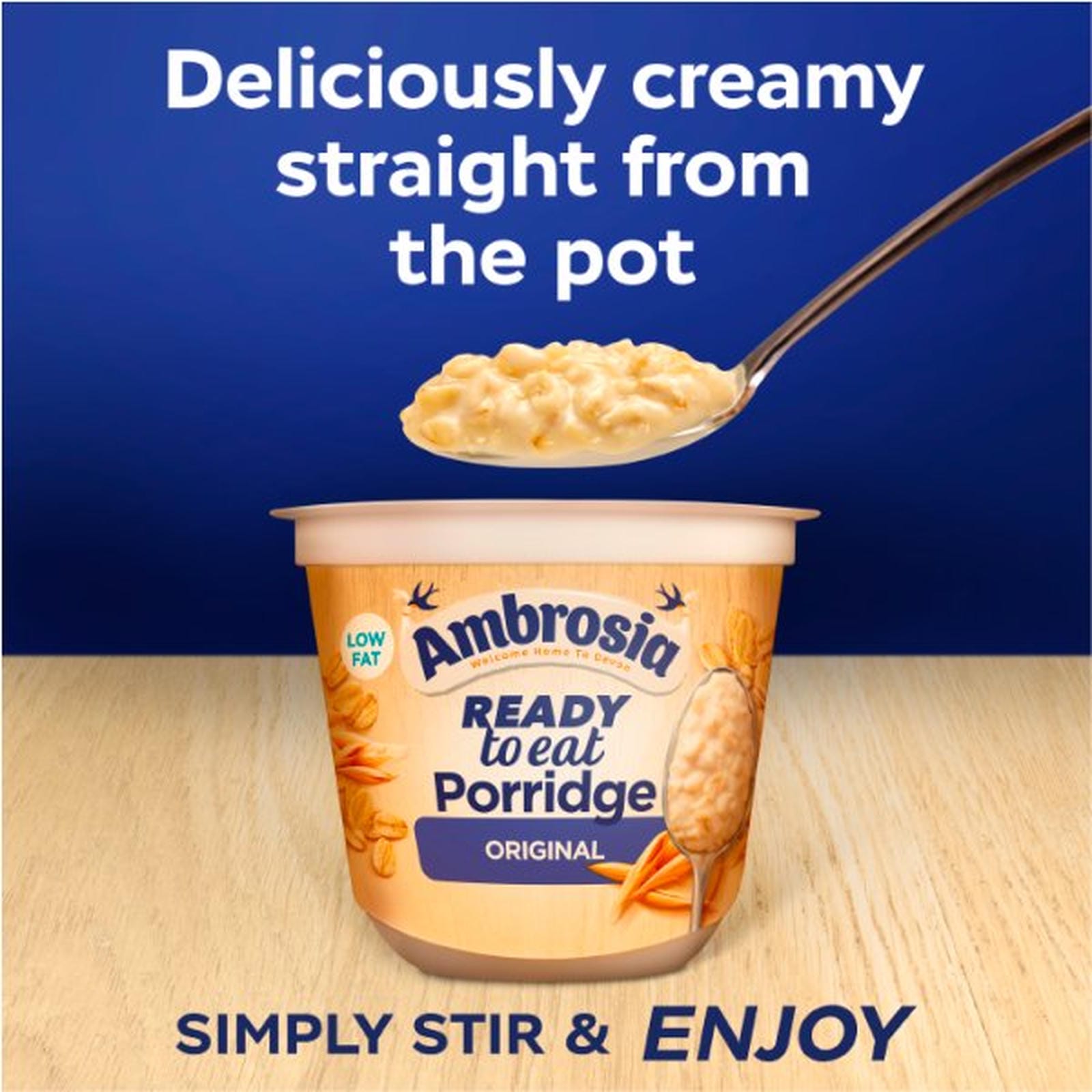 Ambrosia Ready to Eat Porridge Oat Cereal Pot Original 210g