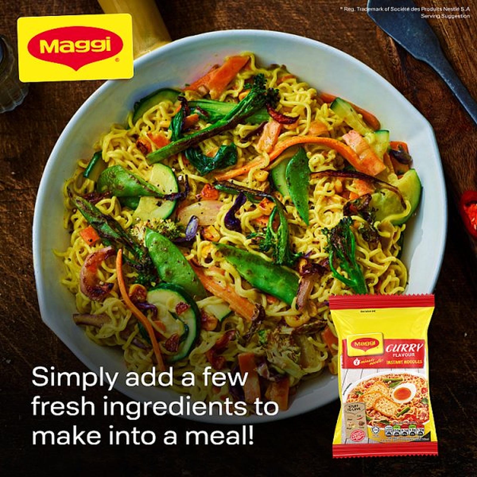 Maggi 2 Minute Authentic Malaysian Curry Noodles Multipack 5x79g