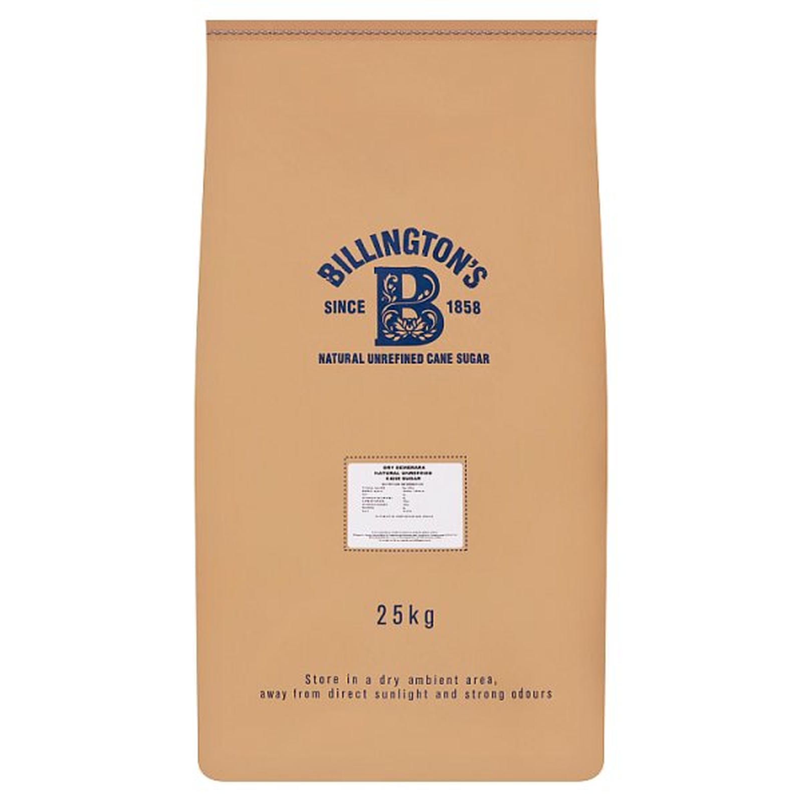 Billington's Natural Unrefined Cane Sugar 25kg