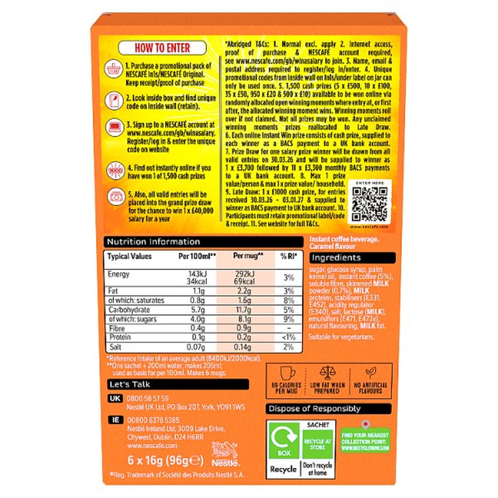 Nescafé Caramel 3 in 1 6 x 16g (96g)