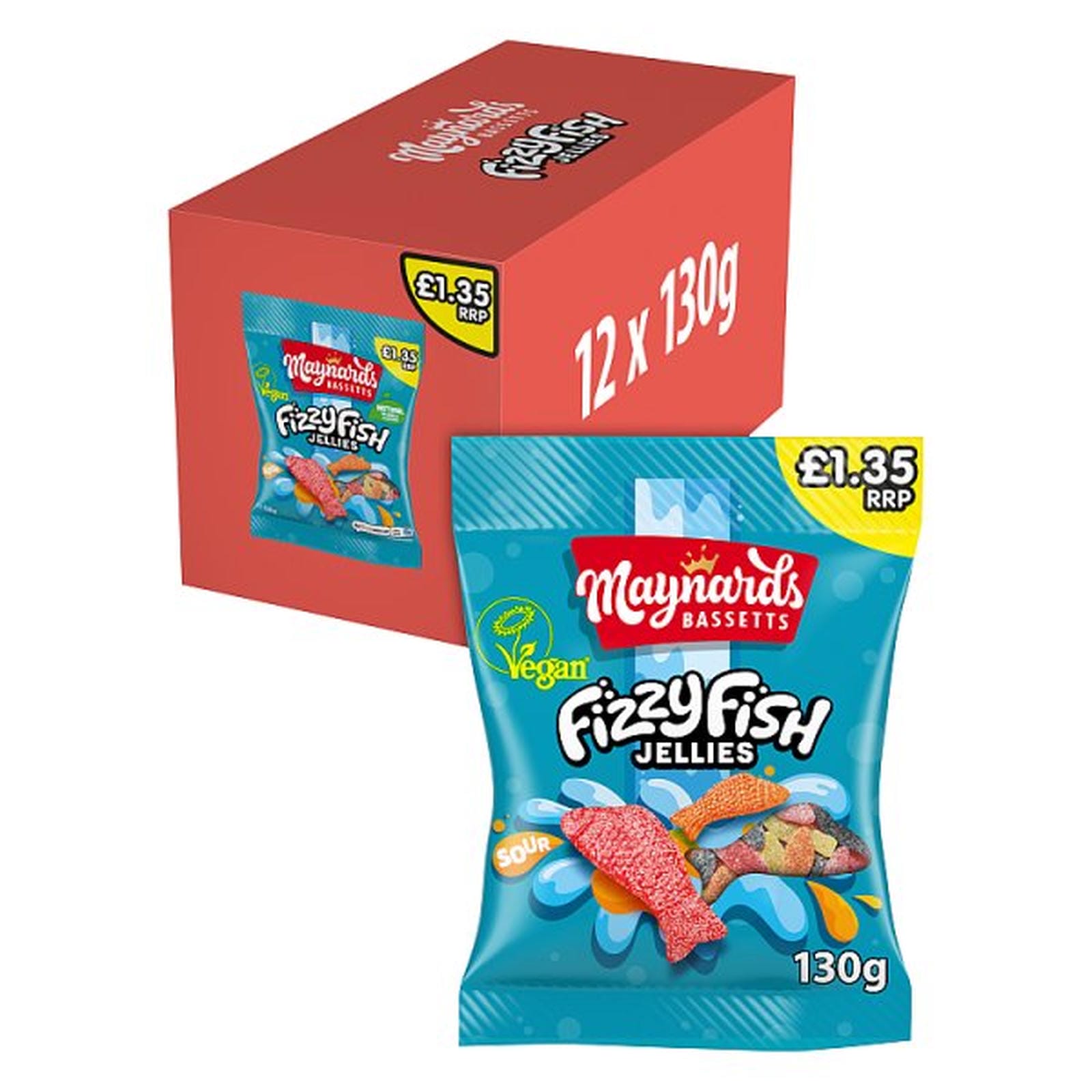 Maynards Bassetts Fizzy Fish Sweets Sharing Bag £1.35 PMP 130g