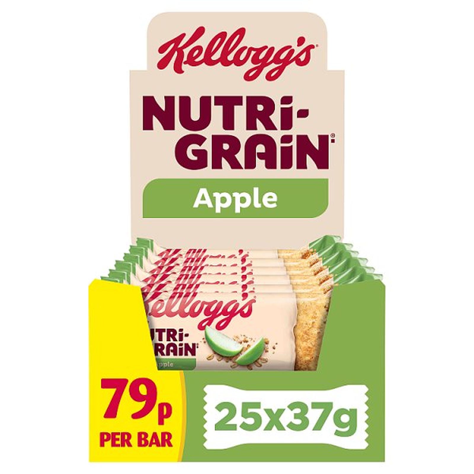 Kellogg's Nutri-grain Apple Snack Bar 25 x 37g PMP £0.79