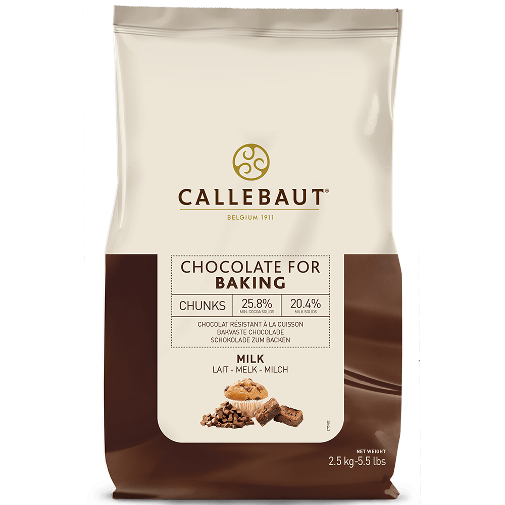 Callebaut Milk Chocolate Baking Chunks Foodservice Grade 2.5kg 1 x 2.5kg Grocery Item
