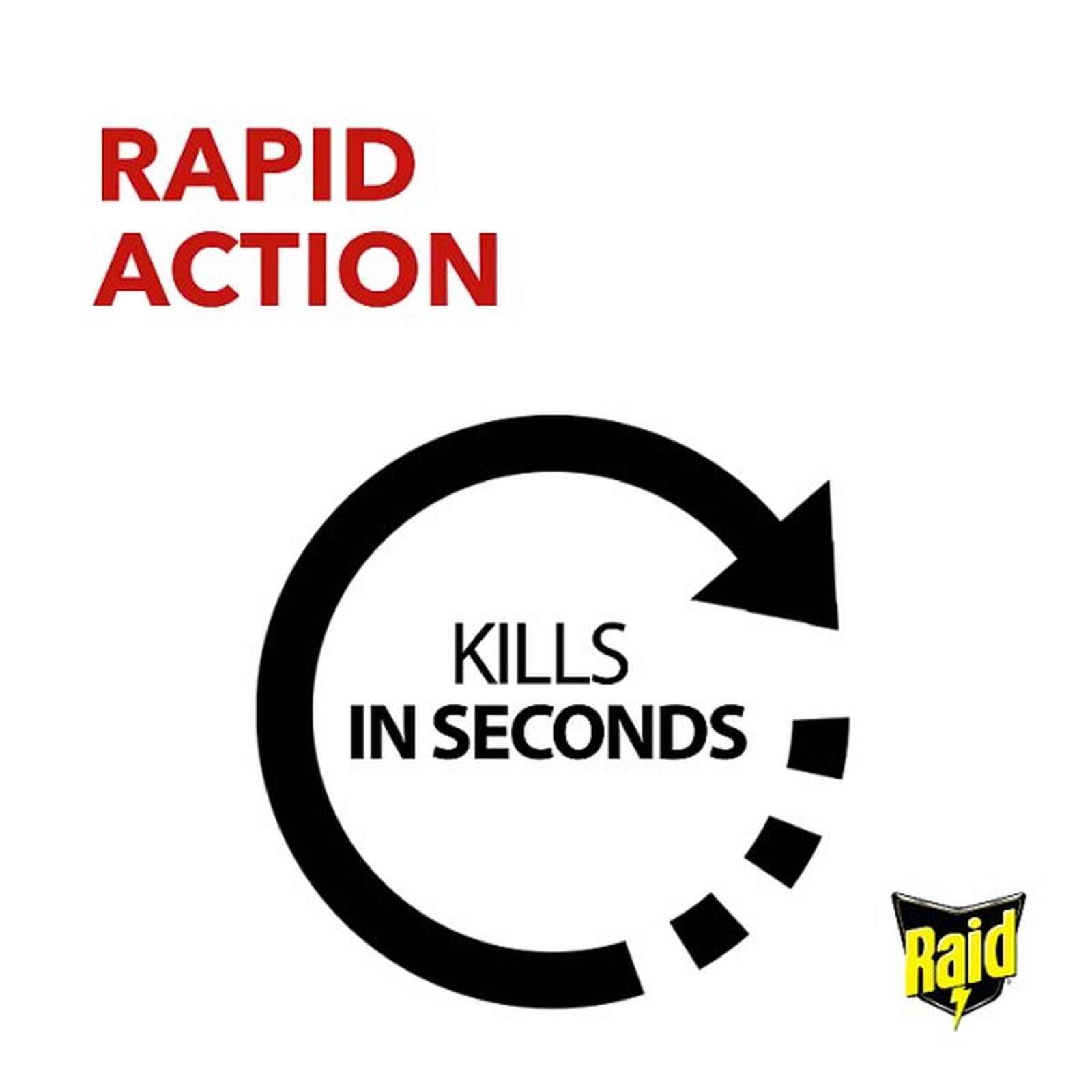 Raid Rapid Action Wasp, Mosquito & Fly Killer Aerosol Spray 300ml