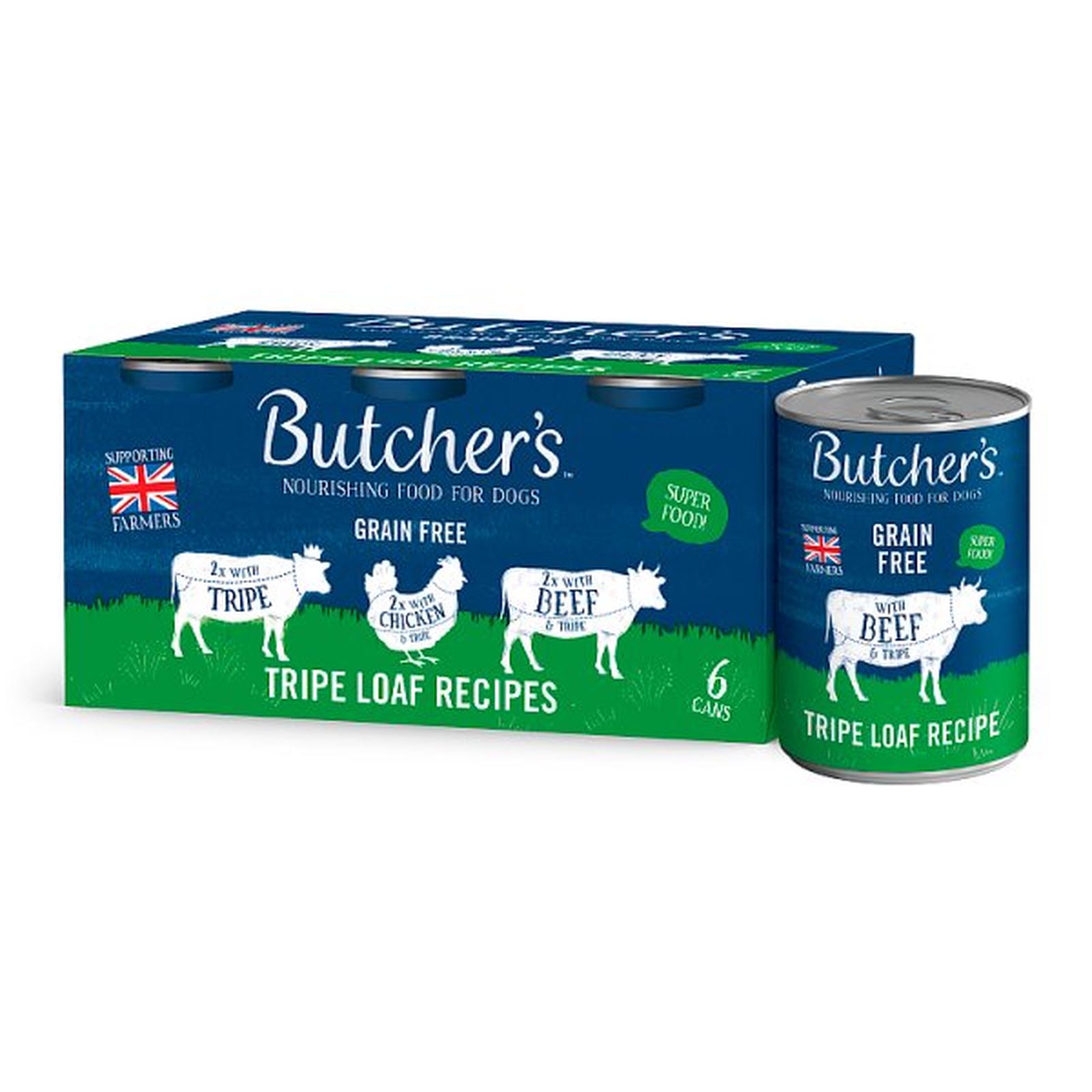 Butcher's Tripe Loaf Recipes Nourishing Food for Dogs 6 x 400g