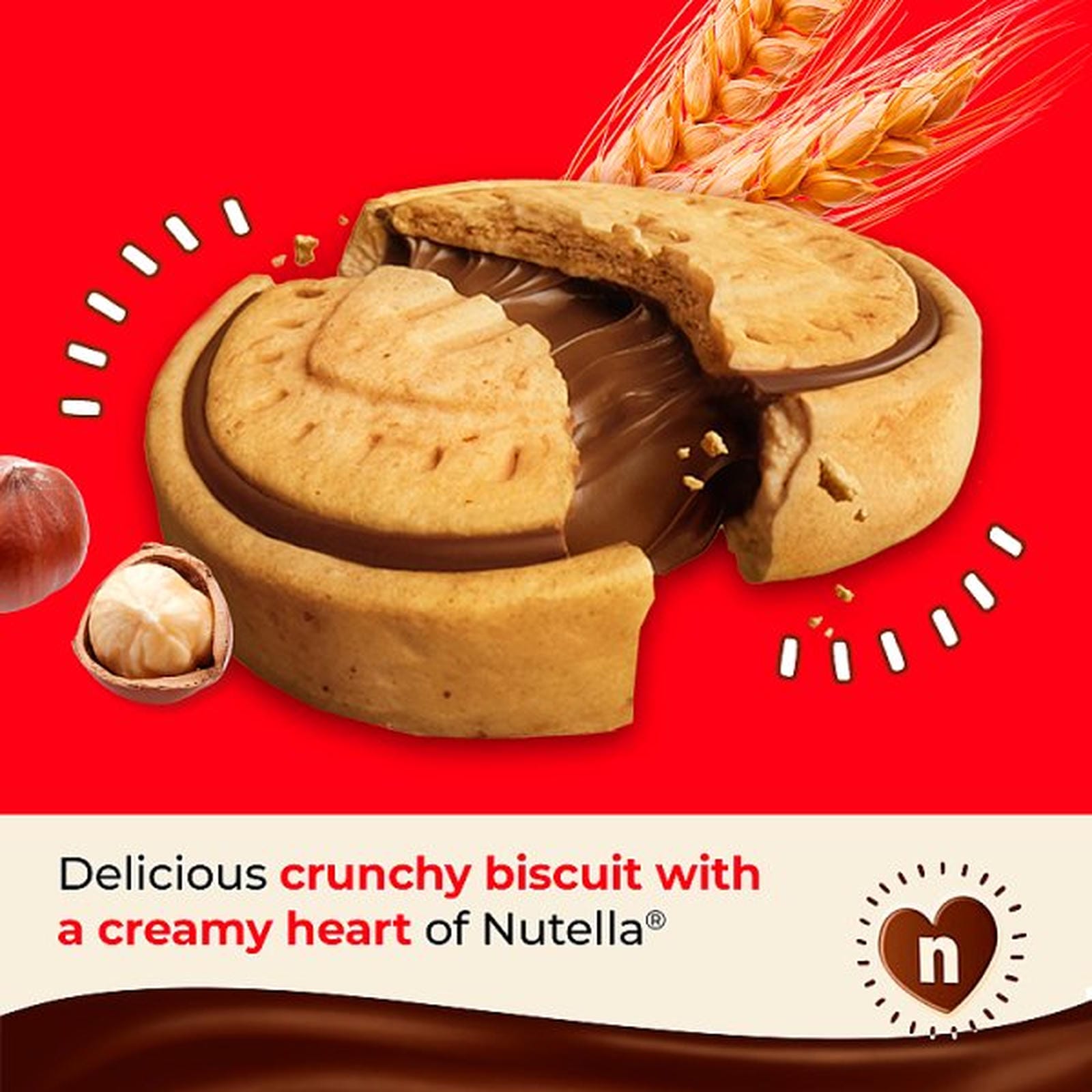 Nutella Hazelnut Chocolate Spread Filled Biscuits Tube 166g