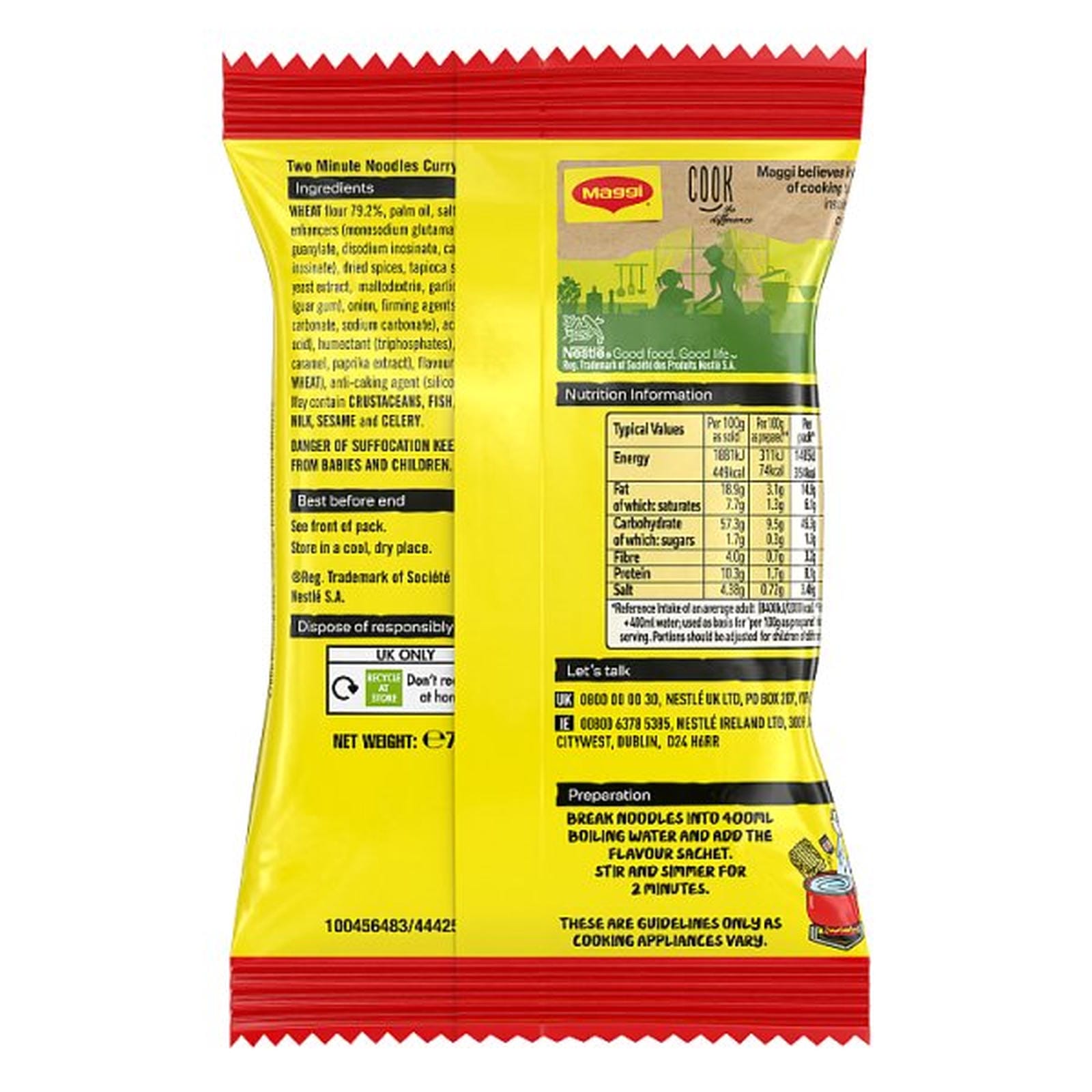 Maggi 2 Minute Authentic Malaysian Curry Noodles Multipack 5x79g