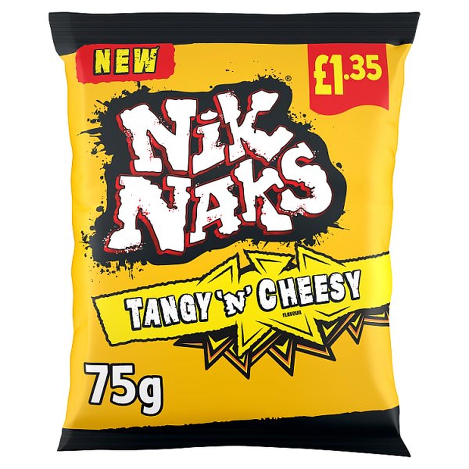 Nik Naks Tangy 'N' Cheesy Crisps 75g, £1.35 PMP