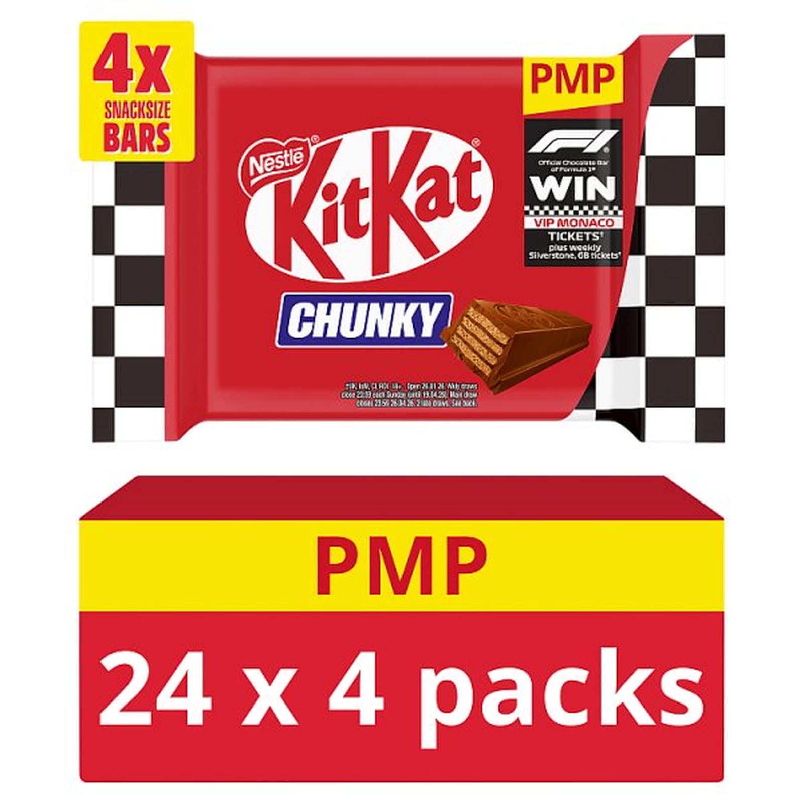 KitKat F1 Chunky Snacksize Chocolate Bar 4 Pack Multipack 128g PMP £1.85