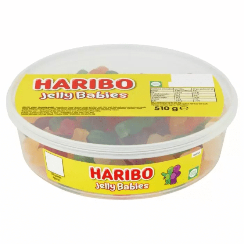 HARIBO Jelly Babies Sweets Tub 510g – 8 x 100pc