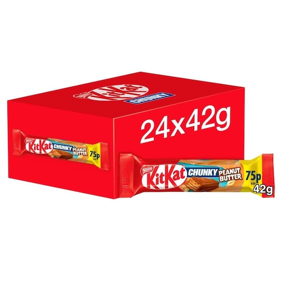 KitKat Chunky Peanut Butter Chocolate Bar 42g PMP 75p – 24 x 42g