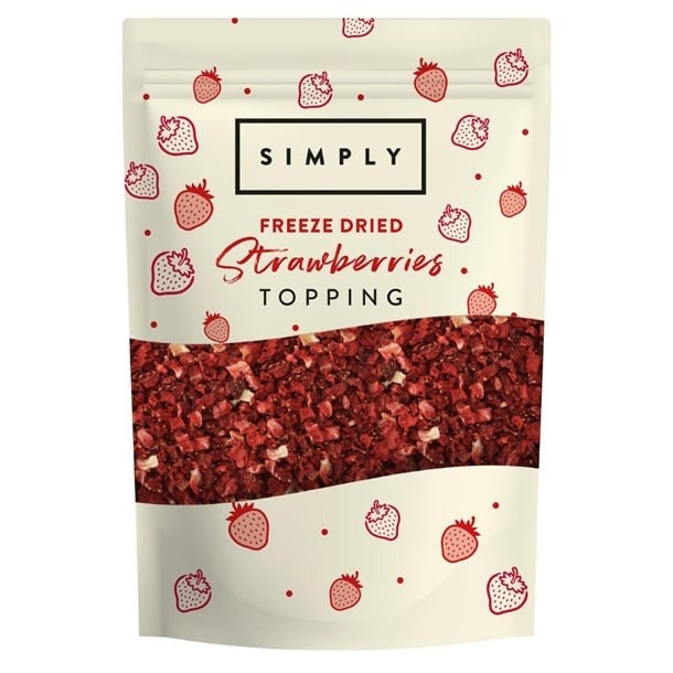 Simply Freeze Dried Strawberries Topping 130g Single Pack For Foodservice Use In Dishes