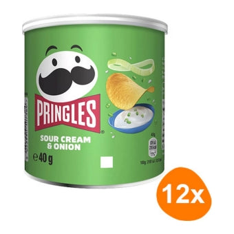 Pringles Sour Cream & Onion Sharing Crisps 40g – 12 x 40g